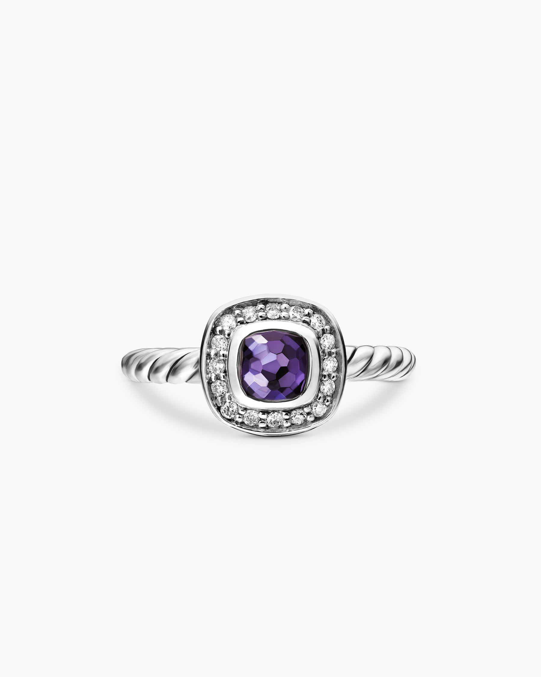 Albion Teen Ring in Sterling Silver with Black Orchid and Diamonds, 4mm - Image 3