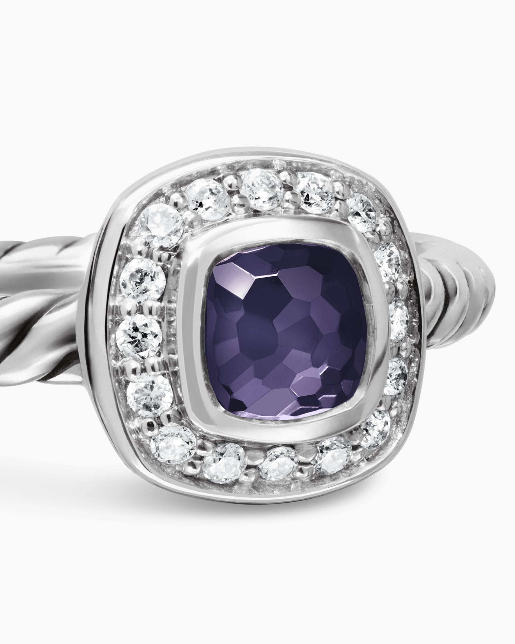 Albion Teen Ring in Sterling Silver with Black Orchid and Diamonds, 4mm - Image 4