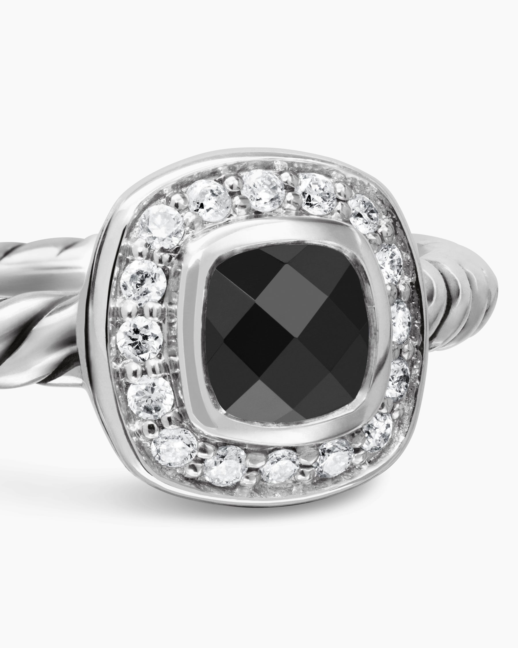 Albion Teen Ring in Sterling Silver with Black Onyx and Diamonds, 4mm - Image 4