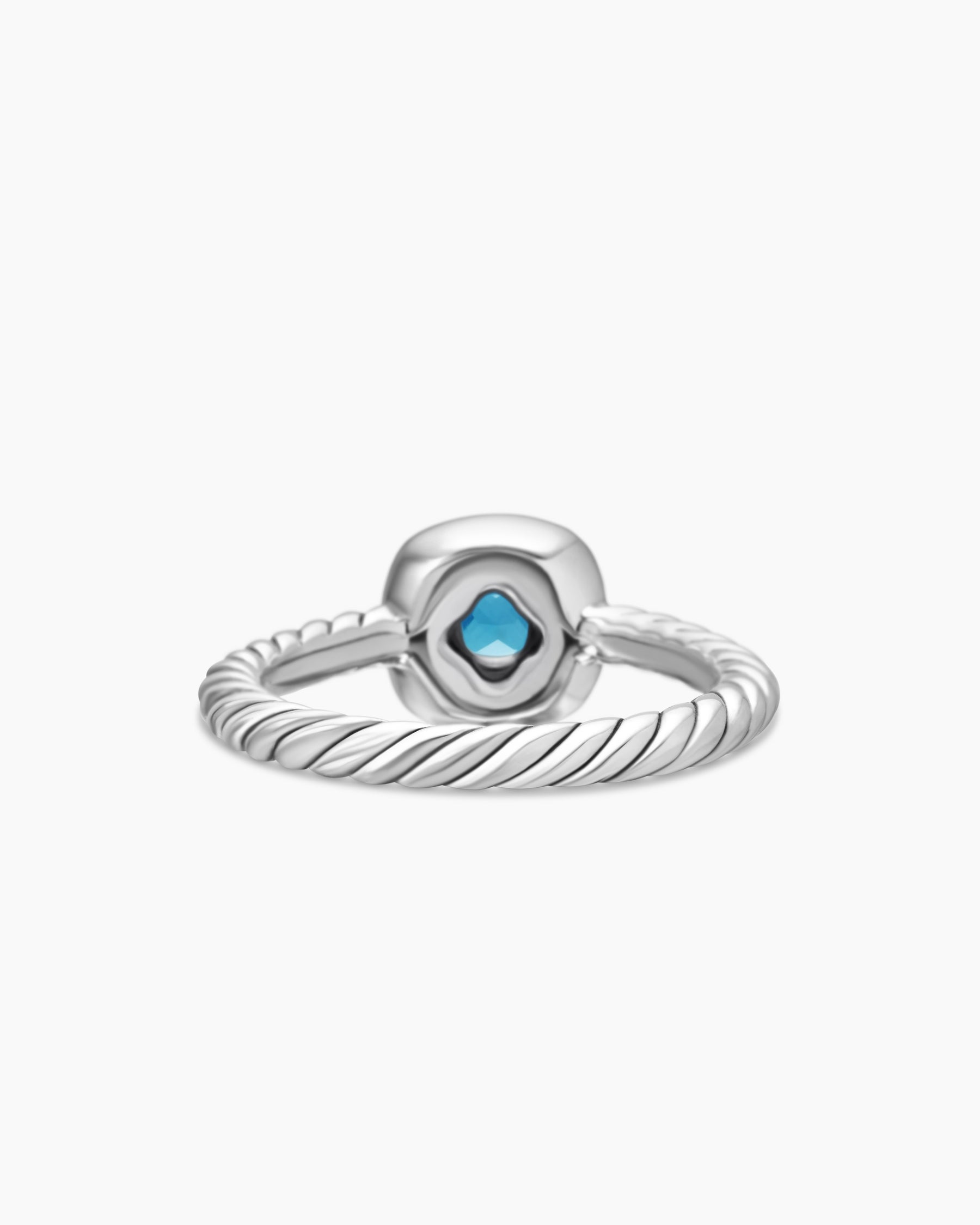 Albion Teen Ring in Sterling Silver with Blue Topaz and Diamonds, 4mm - Image 5