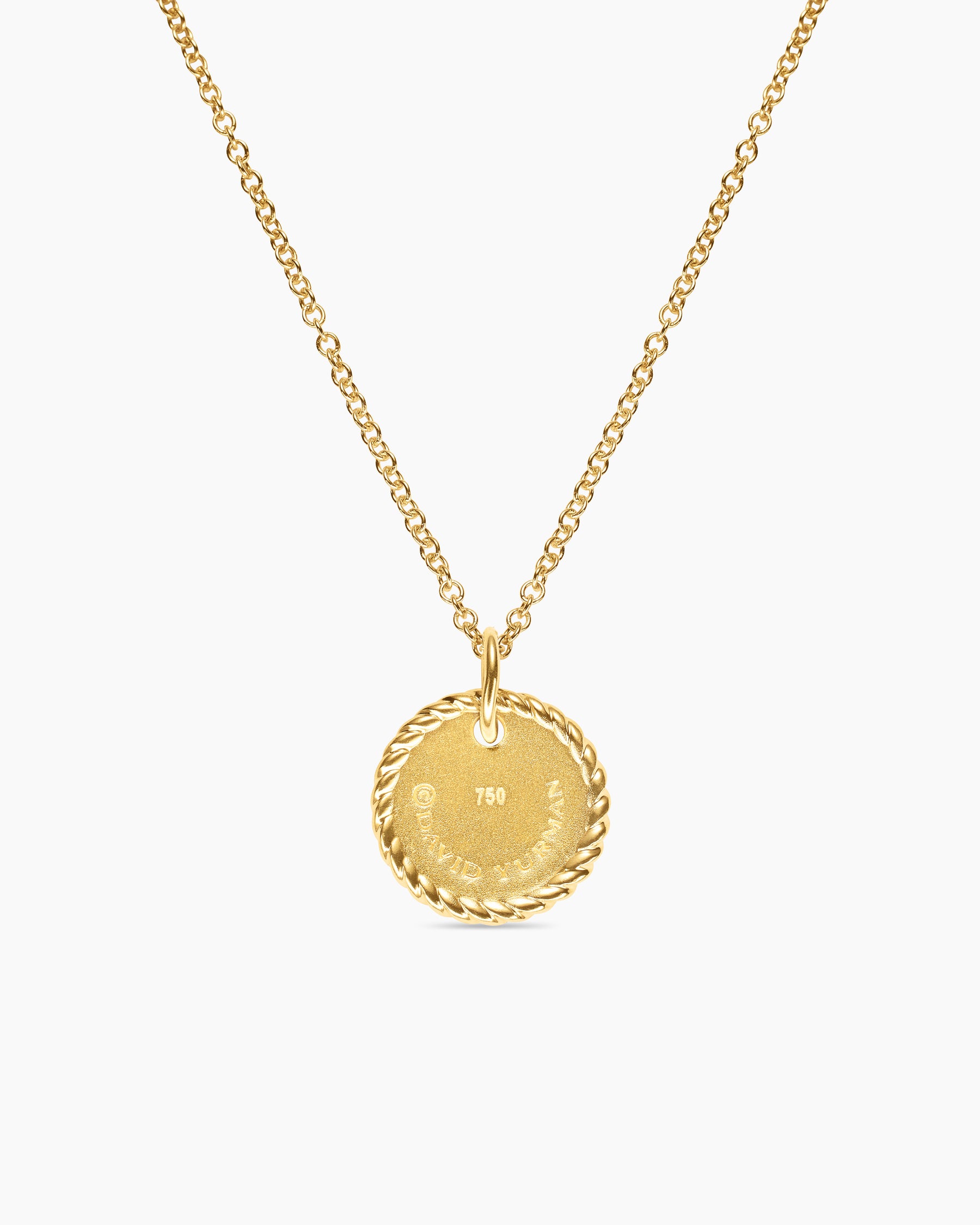 Initial Charm Necklace in 18K Yellow Gold with Diamond B - Image 4