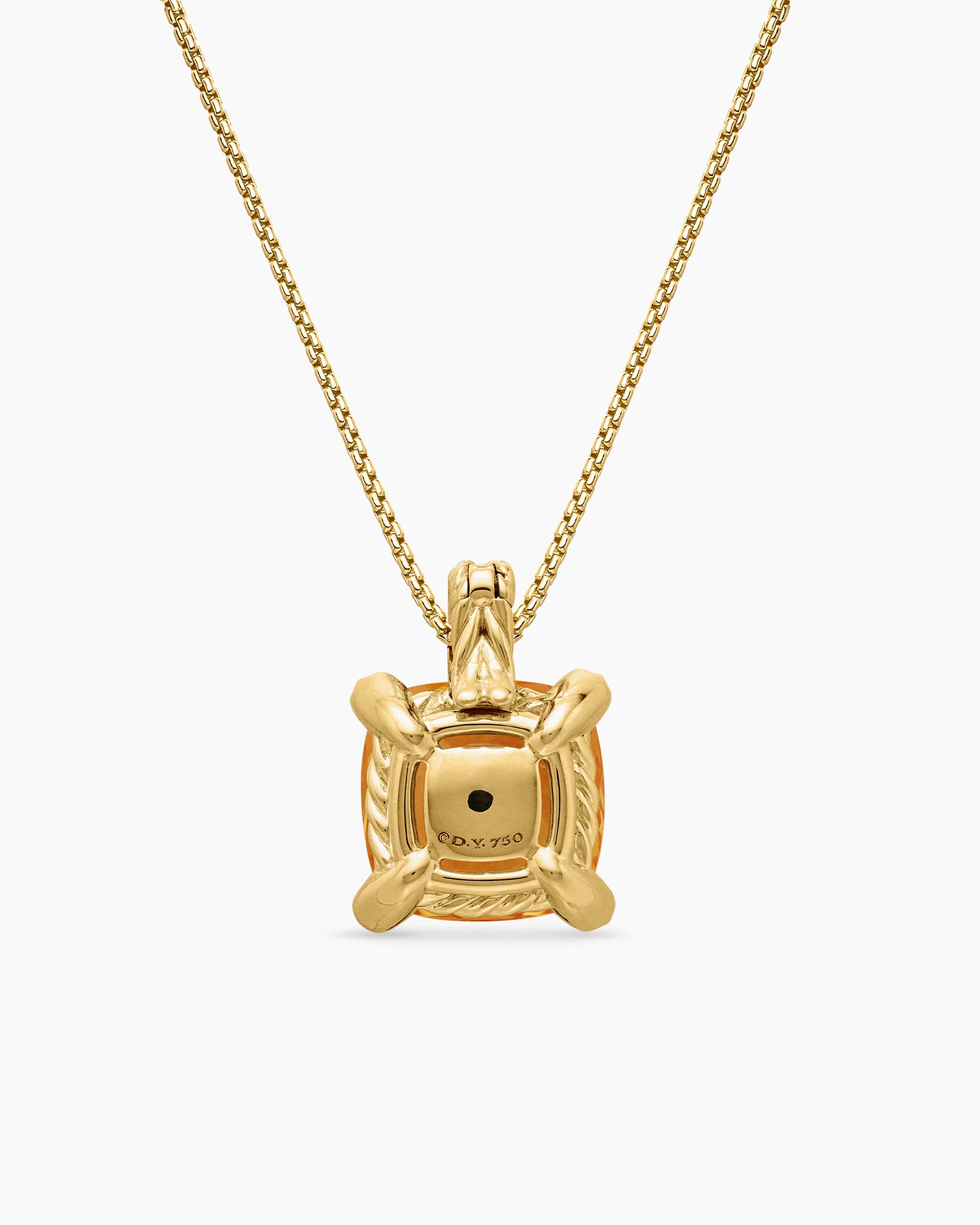 Chatelaine Pendant Necklace in 18K Yellow Gold with Citrine and Diamonds, 11mm - Image 4
