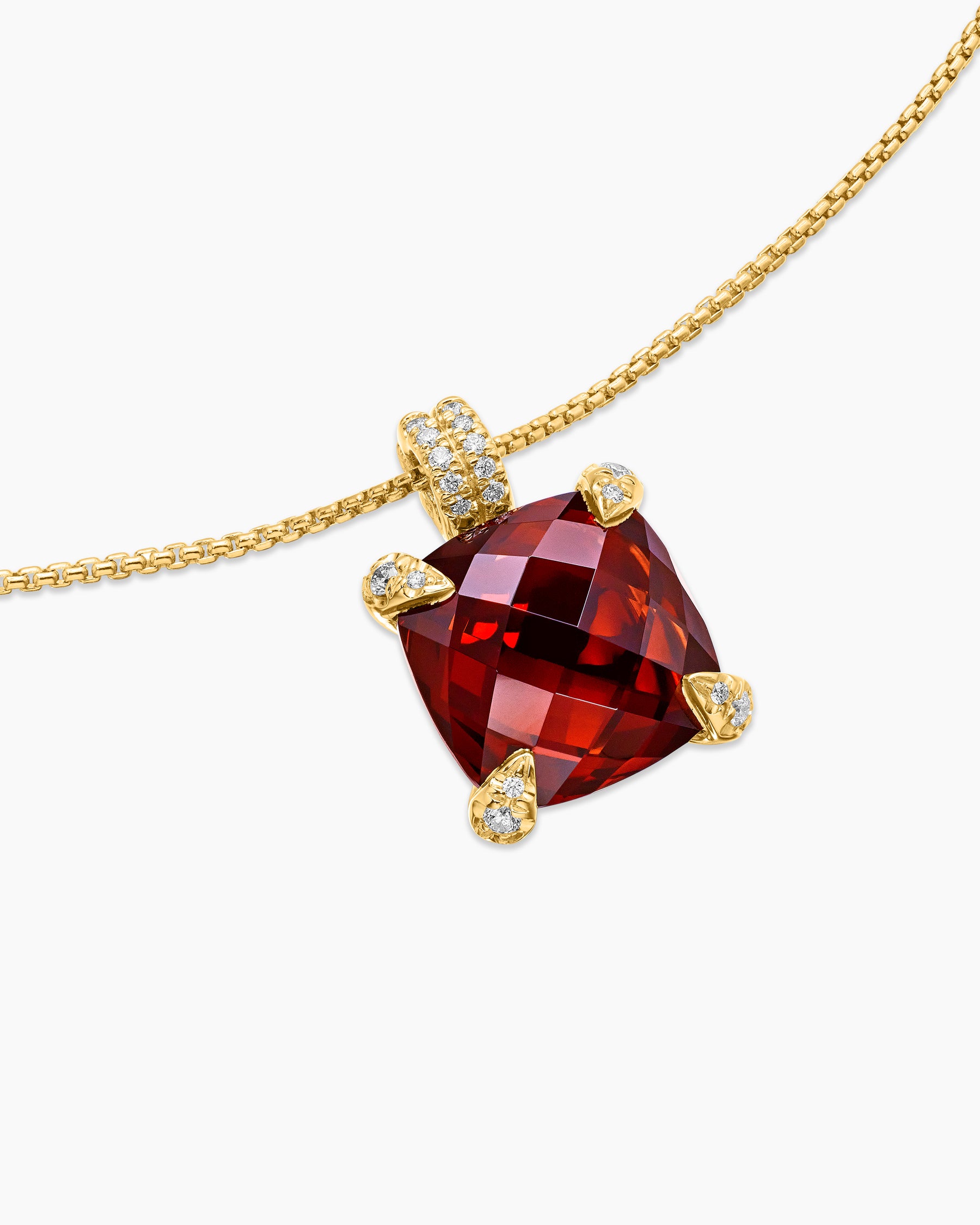 Chatelaine Pendant Necklace in 18K Yellow Gold with Garnet and Diamonds, 11mm - Image 5