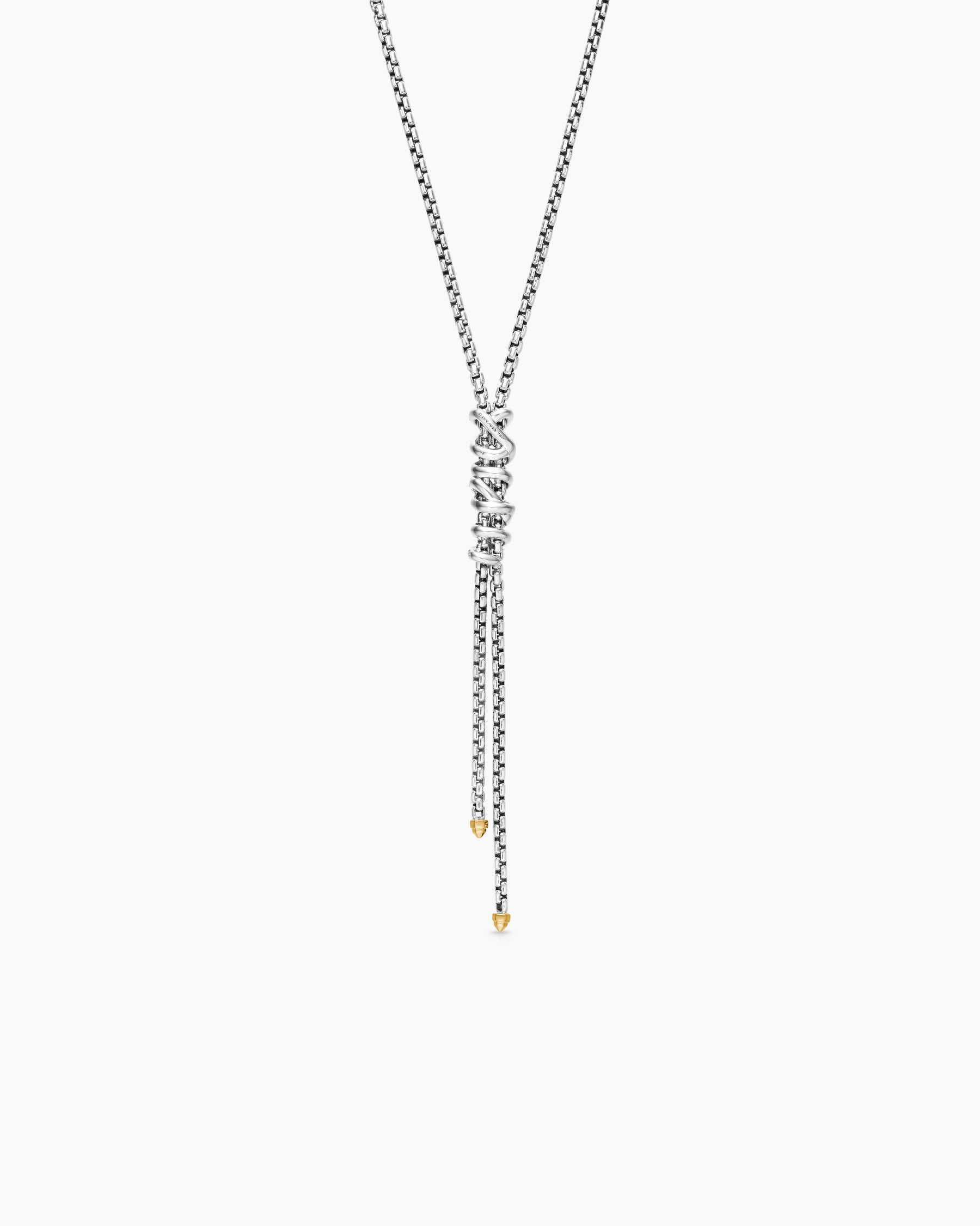 Helena Y Necklace in Sterling Silver with 18K Yellow Gold with Diamonds - Image 4
