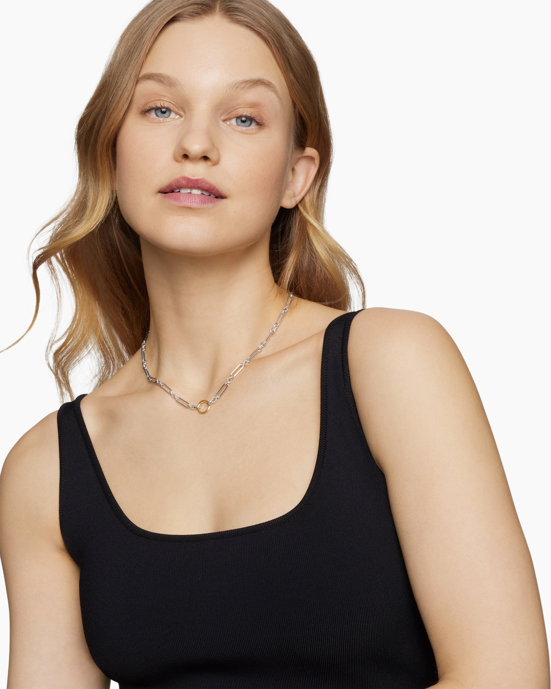 Lexington Chain Necklace in Sterling Silver with 18K Yellow Gold, 4.5mm - Image 2