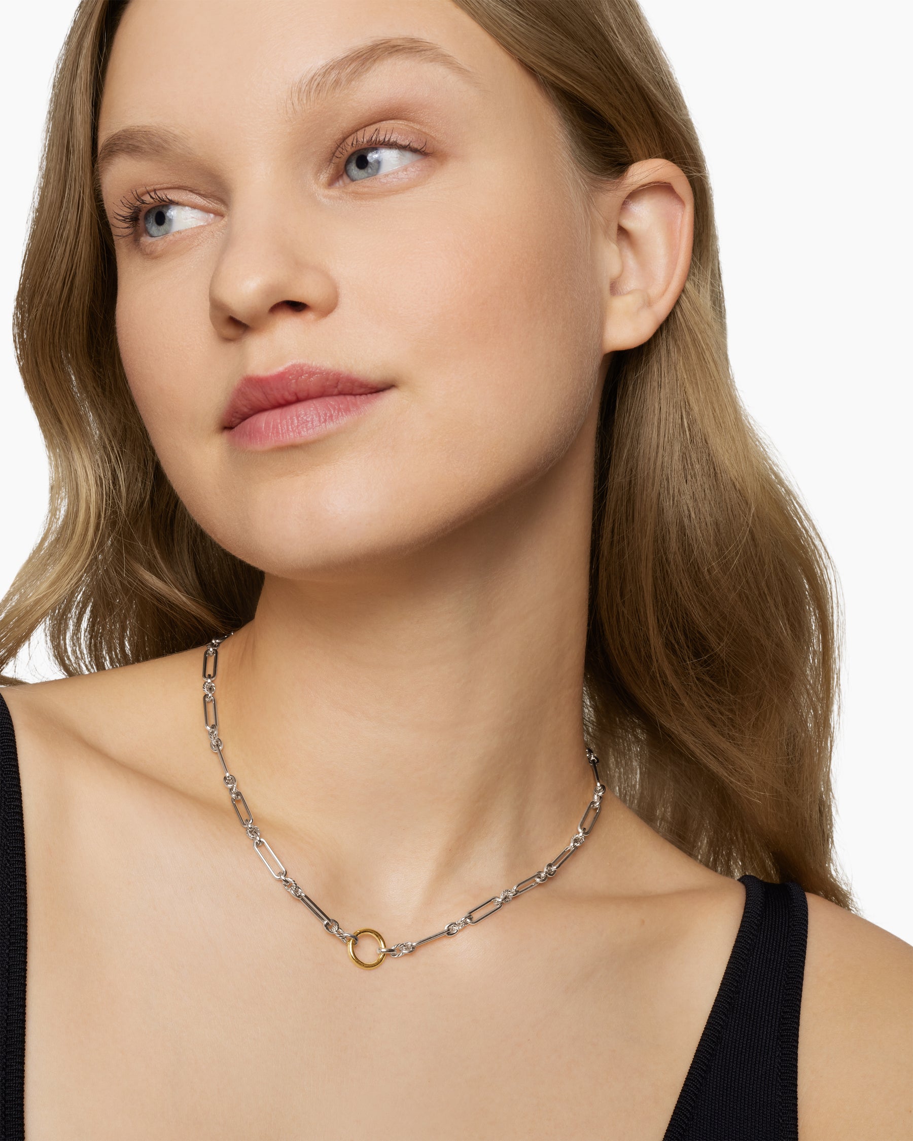 Lexington Chain Necklace in Sterling Silver with 18K Yellow Gold, 4.5mm - Image 6