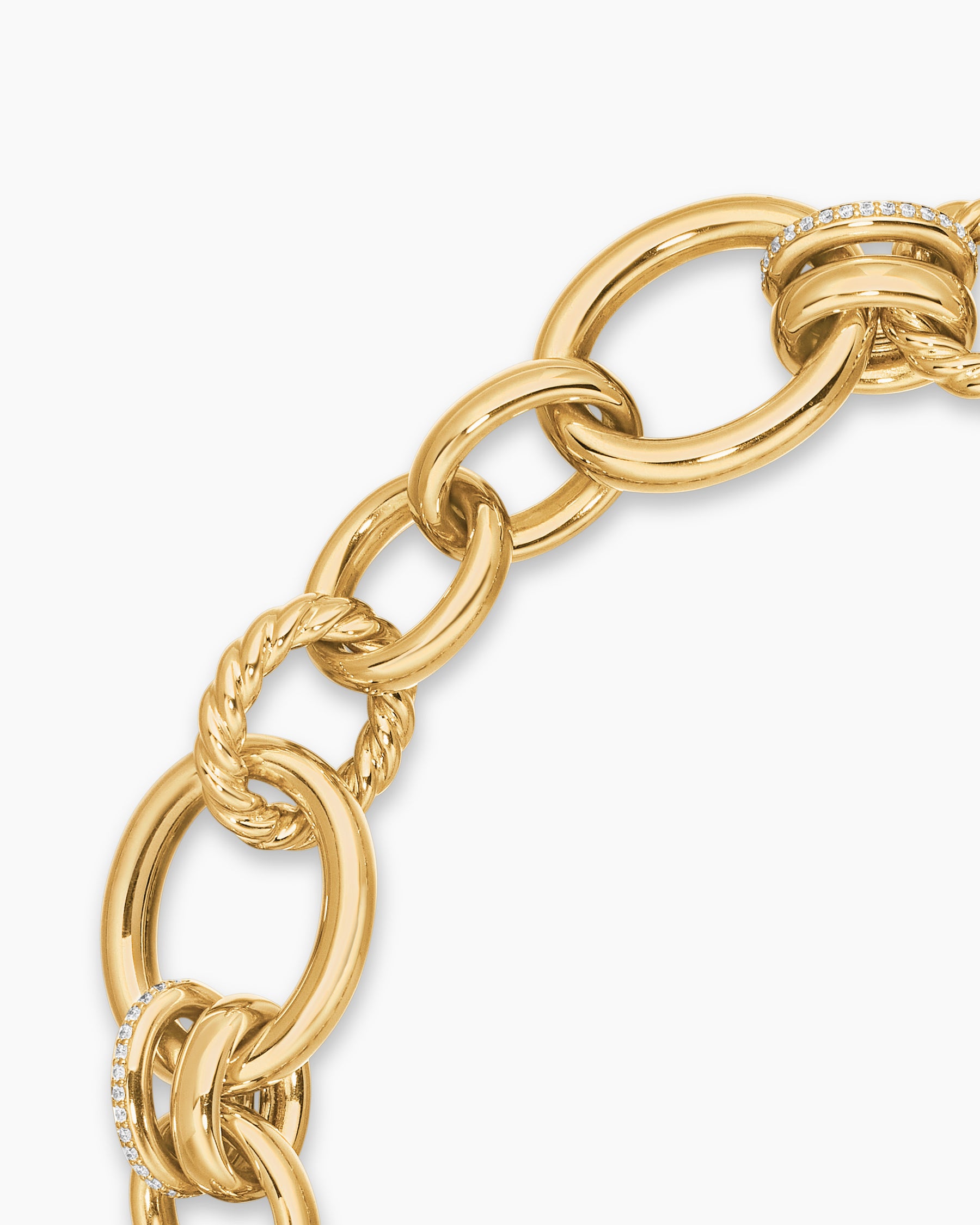 DY Mercer Chain Necklace in 18K Yellow Gold with Diamonds, 20mm - Image 4