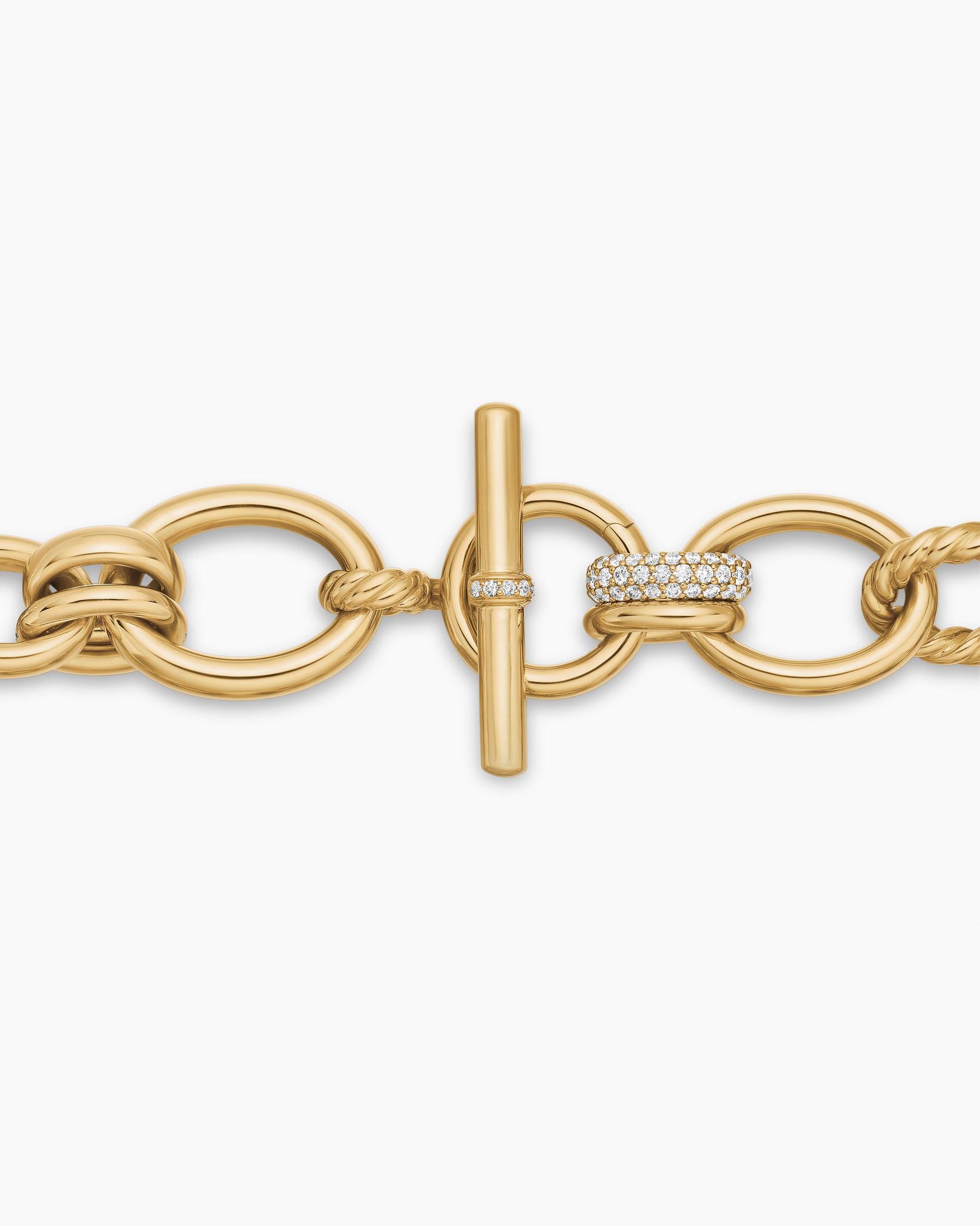 DY Mercer Chain Necklace in 18K Yellow Gold with Diamonds, 20mm - Image 5