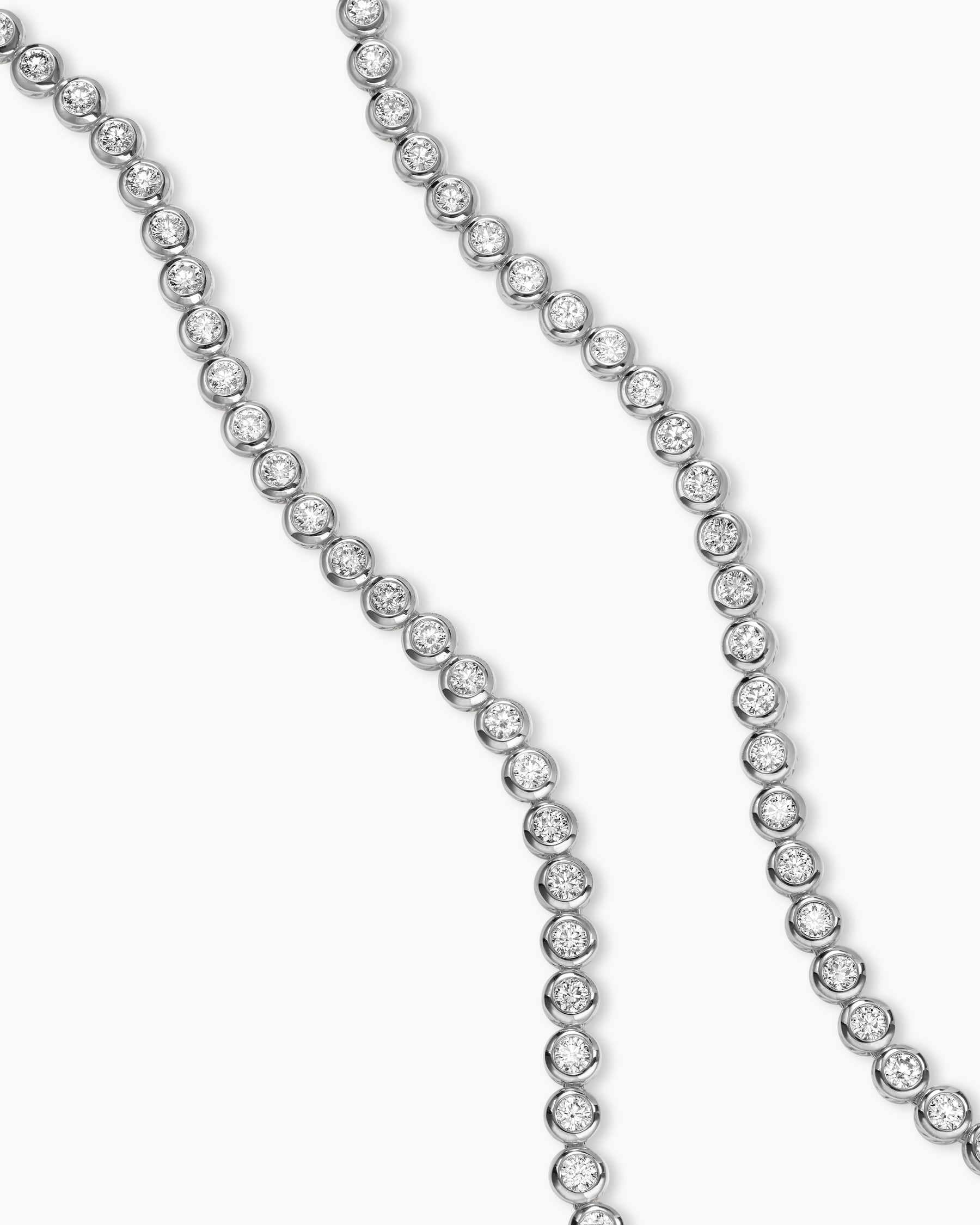Bezel Set Tennis Necklace in 18K White Gold with Diamonds, 4.7mm - Image 3