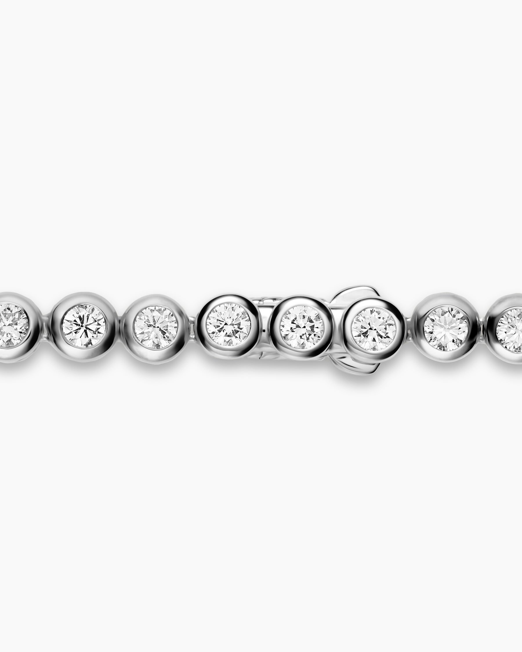 Bezel Set Tennis Necklace in 18K White Gold with Diamonds, 4.7mm - Image 5