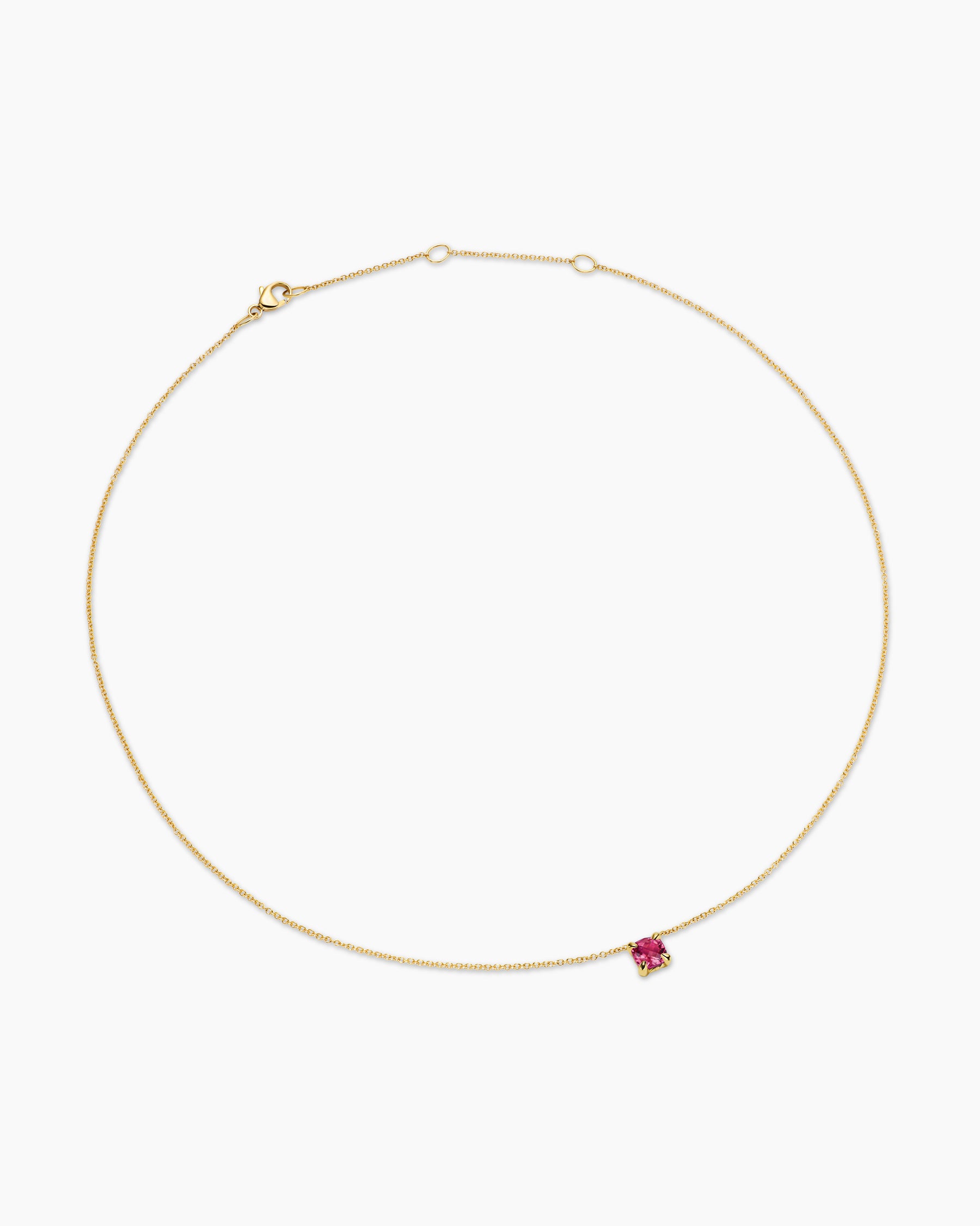 Micro Chatelaine Pendant Necklace in 18K Yellow Gold with Pink Tourmaline, 5mm - Image 3