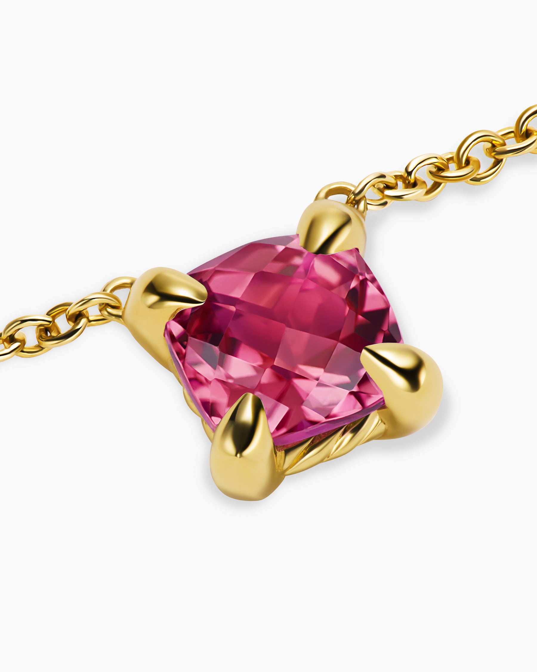Micro Chatelaine Pendant Necklace in 18K Yellow Gold with Pink Tourmaline, 5mm - Image 5