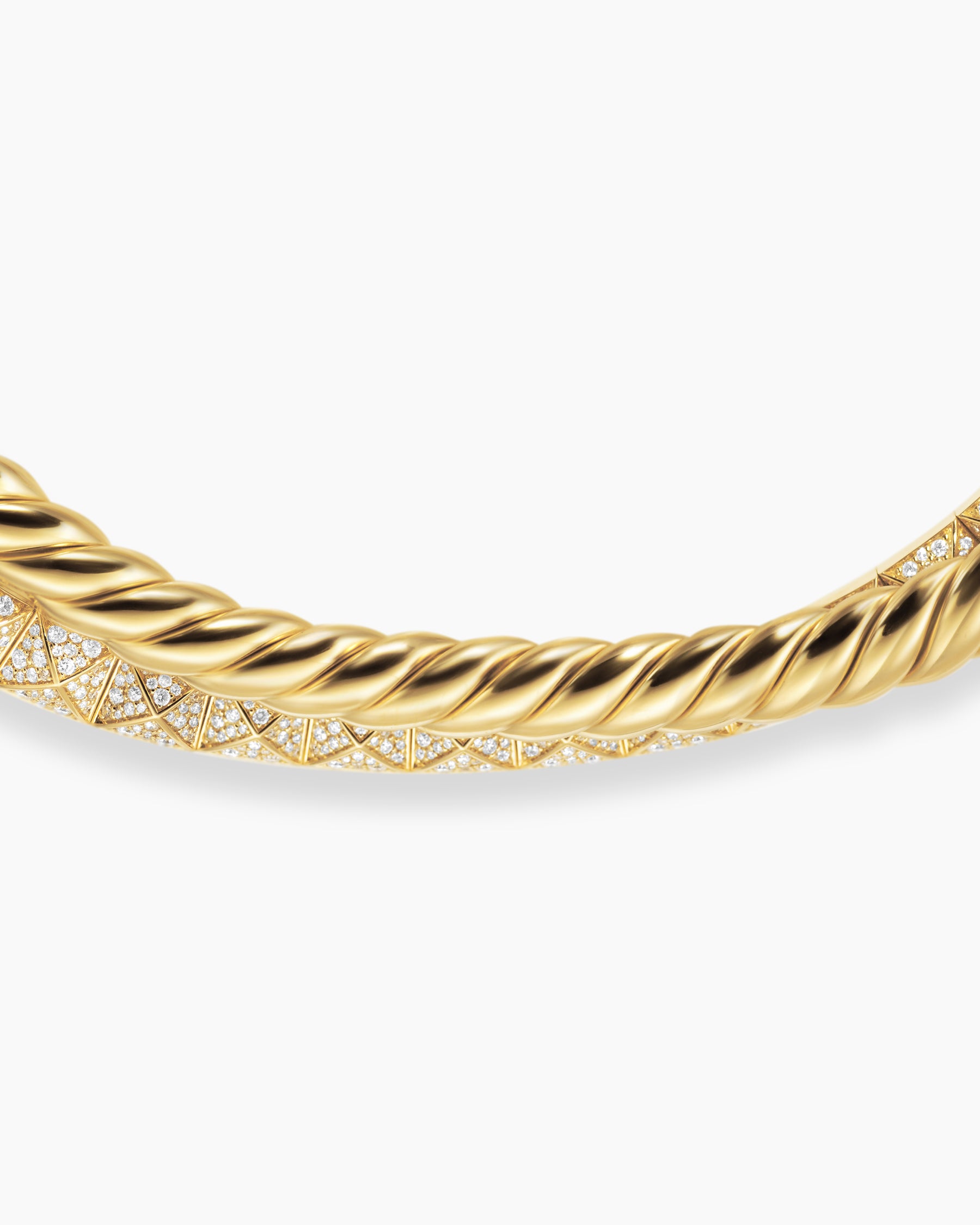 Crossover Trio Collar Necklace in 18K Yellow Gold with Diamonds, 16.5mm - Image 4