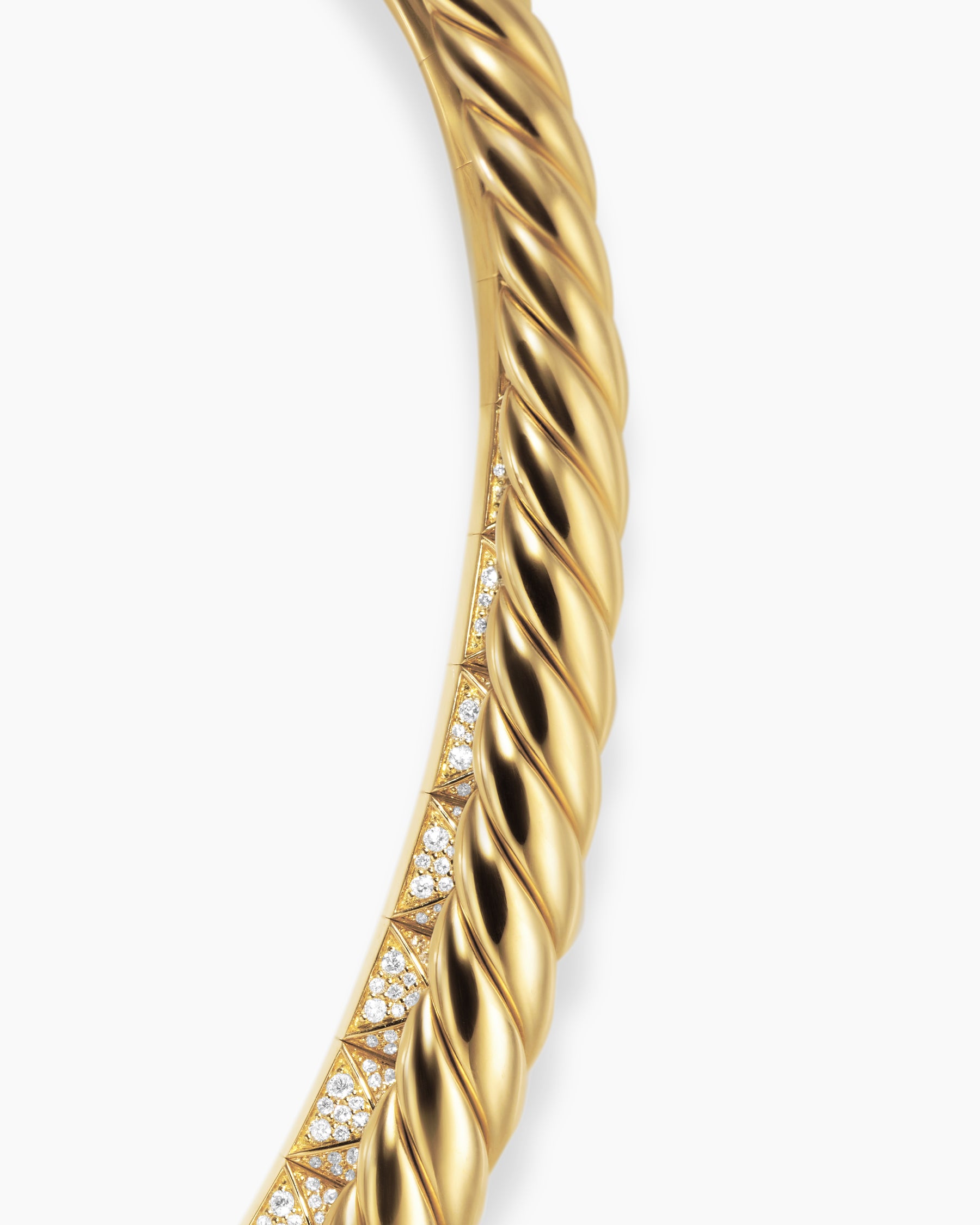Crossover Trio Collar Necklace in 18K Yellow Gold with Diamonds, 16.5mm - Image 5