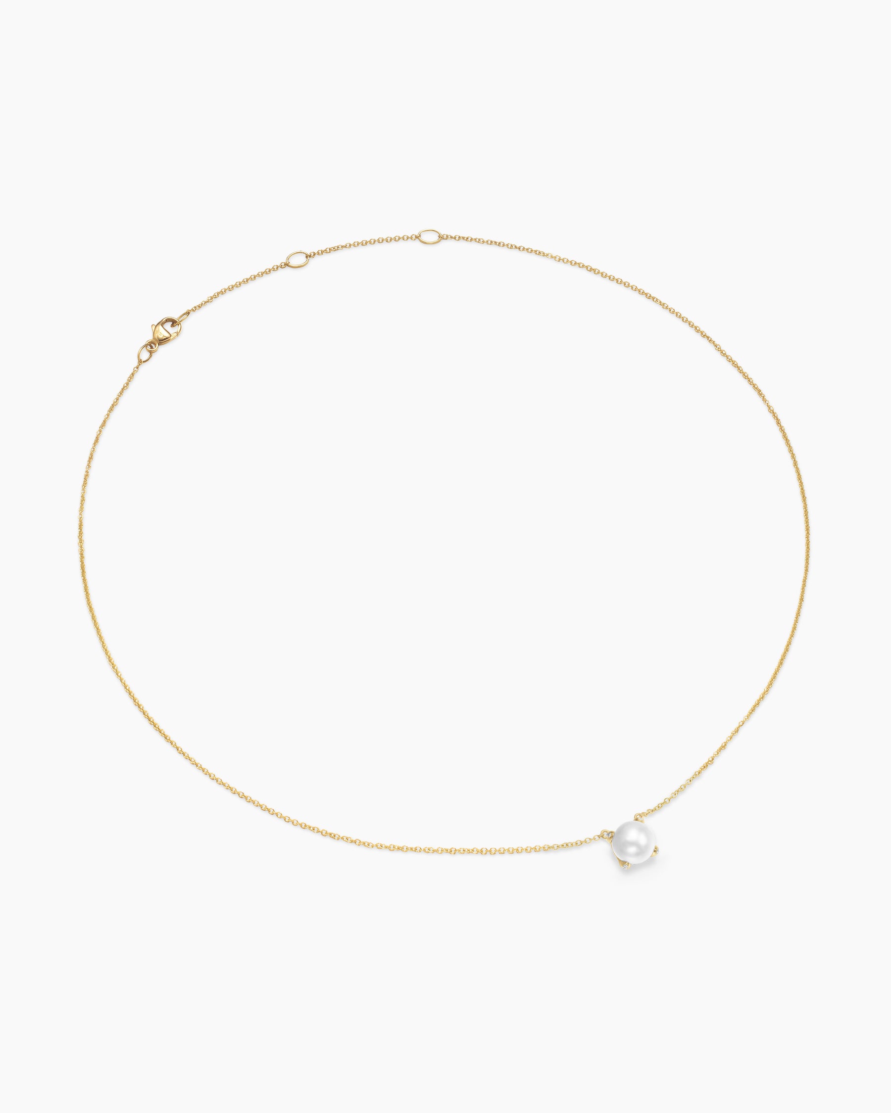 Pearl Classics Necklace in 18K Yellow Gold with Diamonds, 6.5mm - Image 3