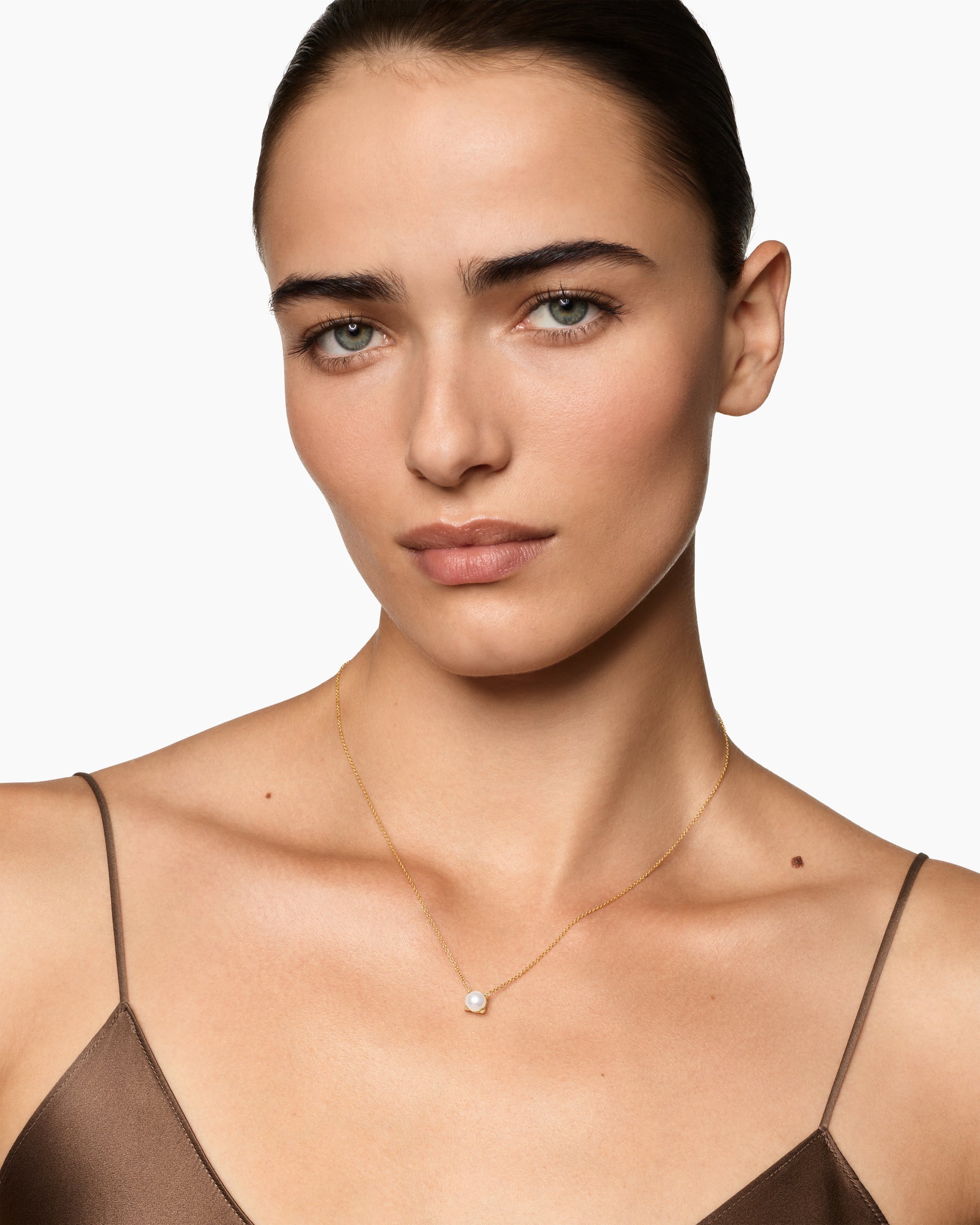 Pearl Classics Necklace in 18K Yellow Gold with Diamonds, 6.5mm - Image 2