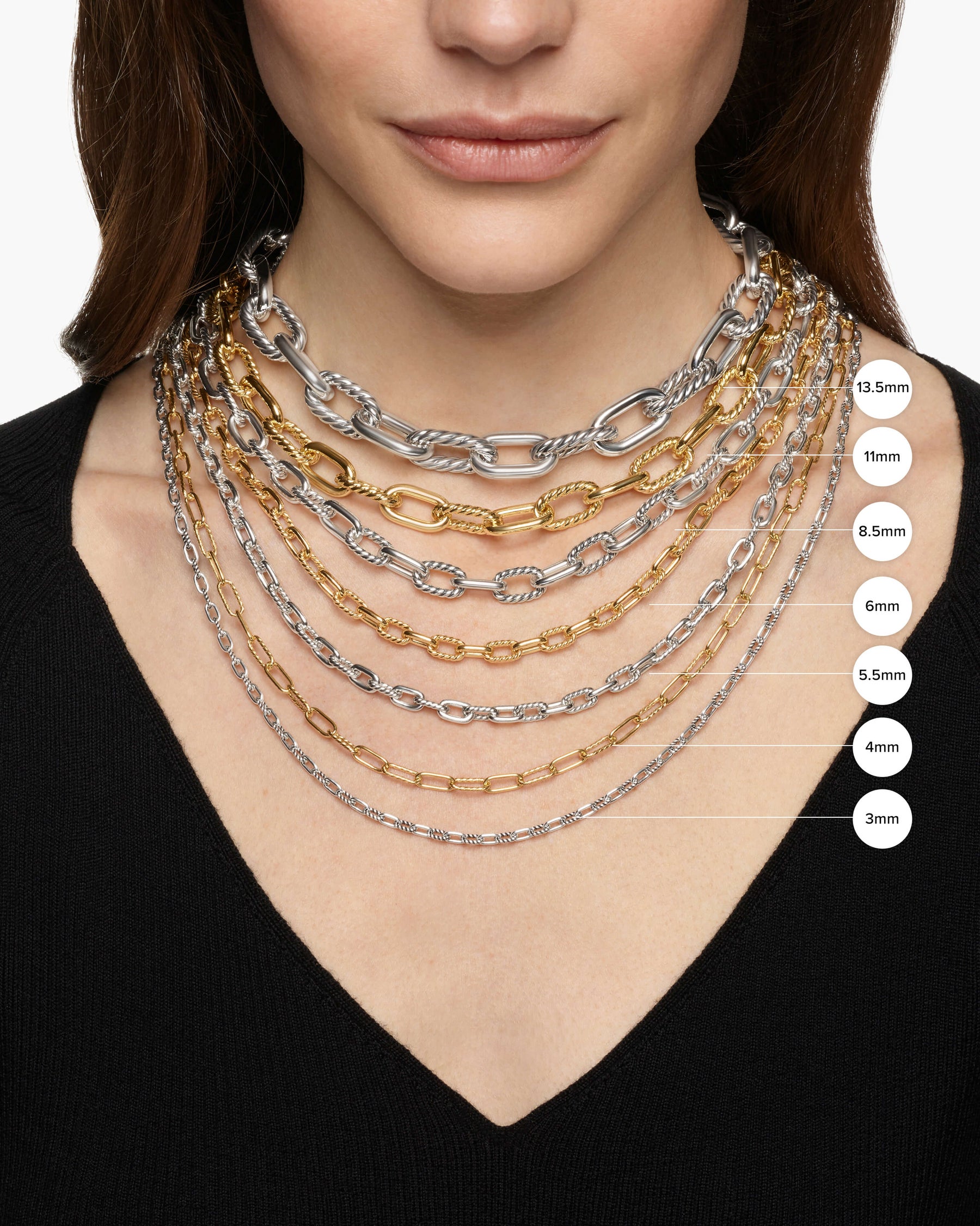 DY Madison Toggle Chain Necklace in 18K Yellow Gold with Diamonds, 11mm - Image 6