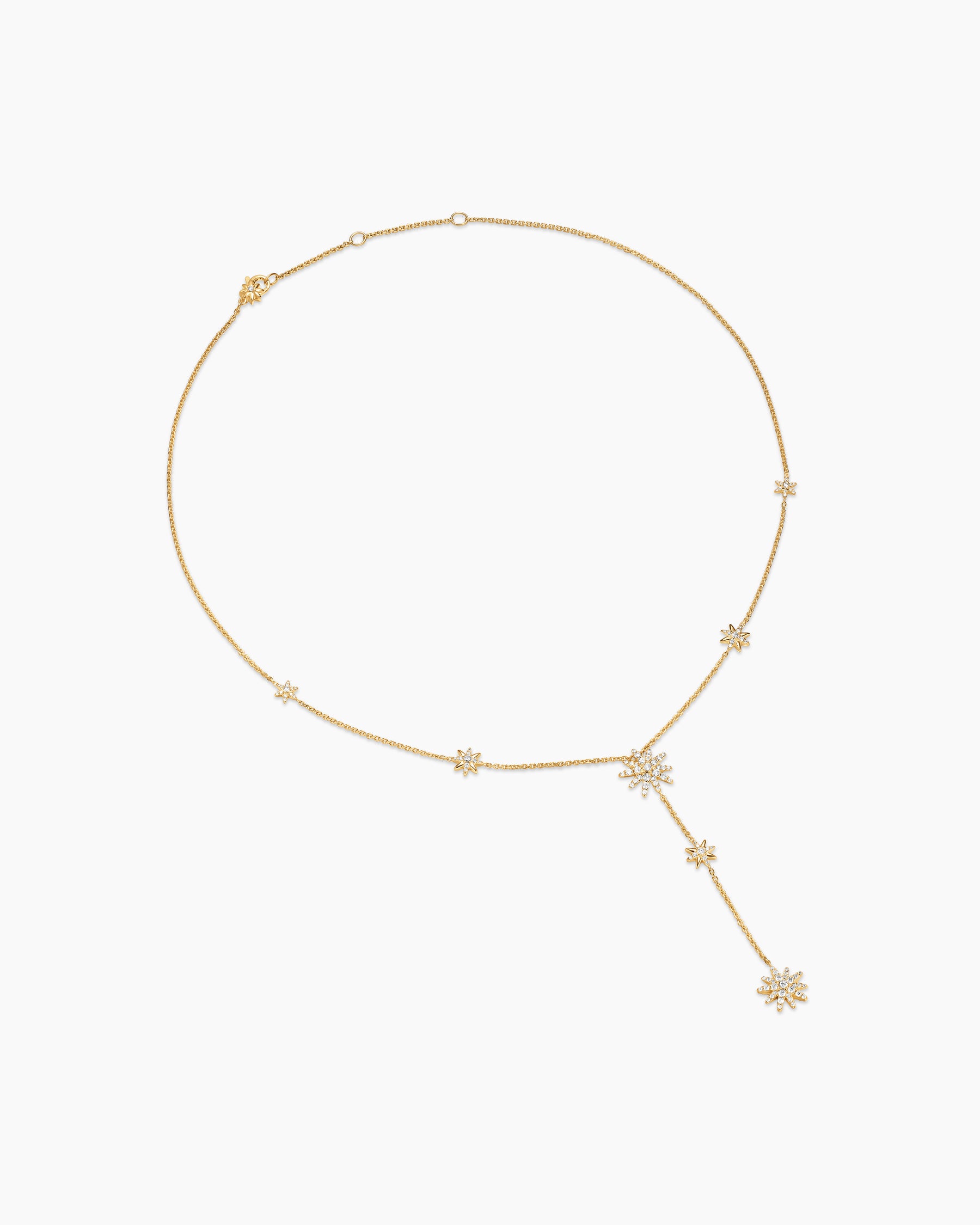 Starburst Y Necklace in 18K Yellow Gold with Diamonds, 76.7mm - Image 2