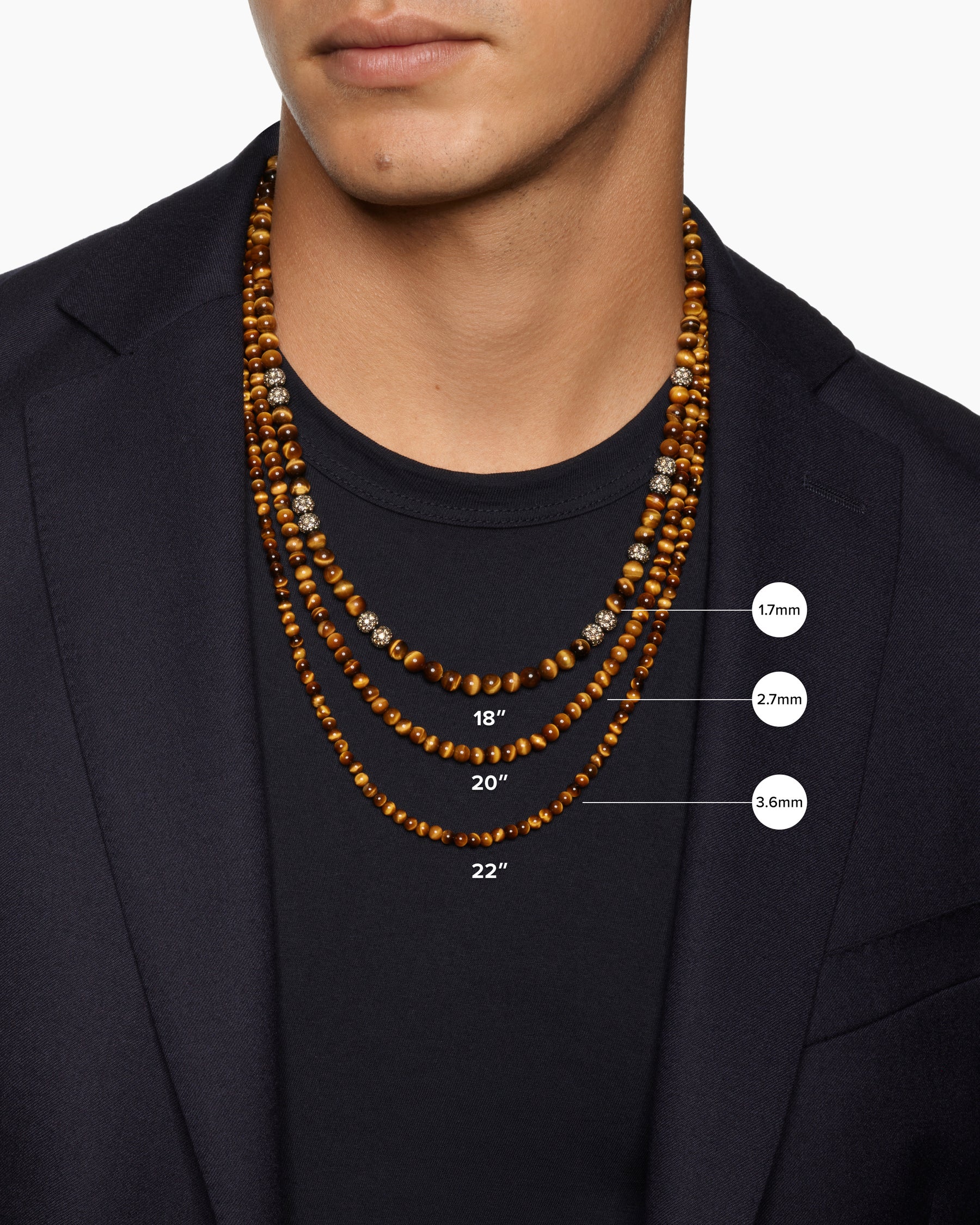 Spiritual Beads Necklace with Nephrite Jade and 18K Yellow Gold, 4mm - Image 7