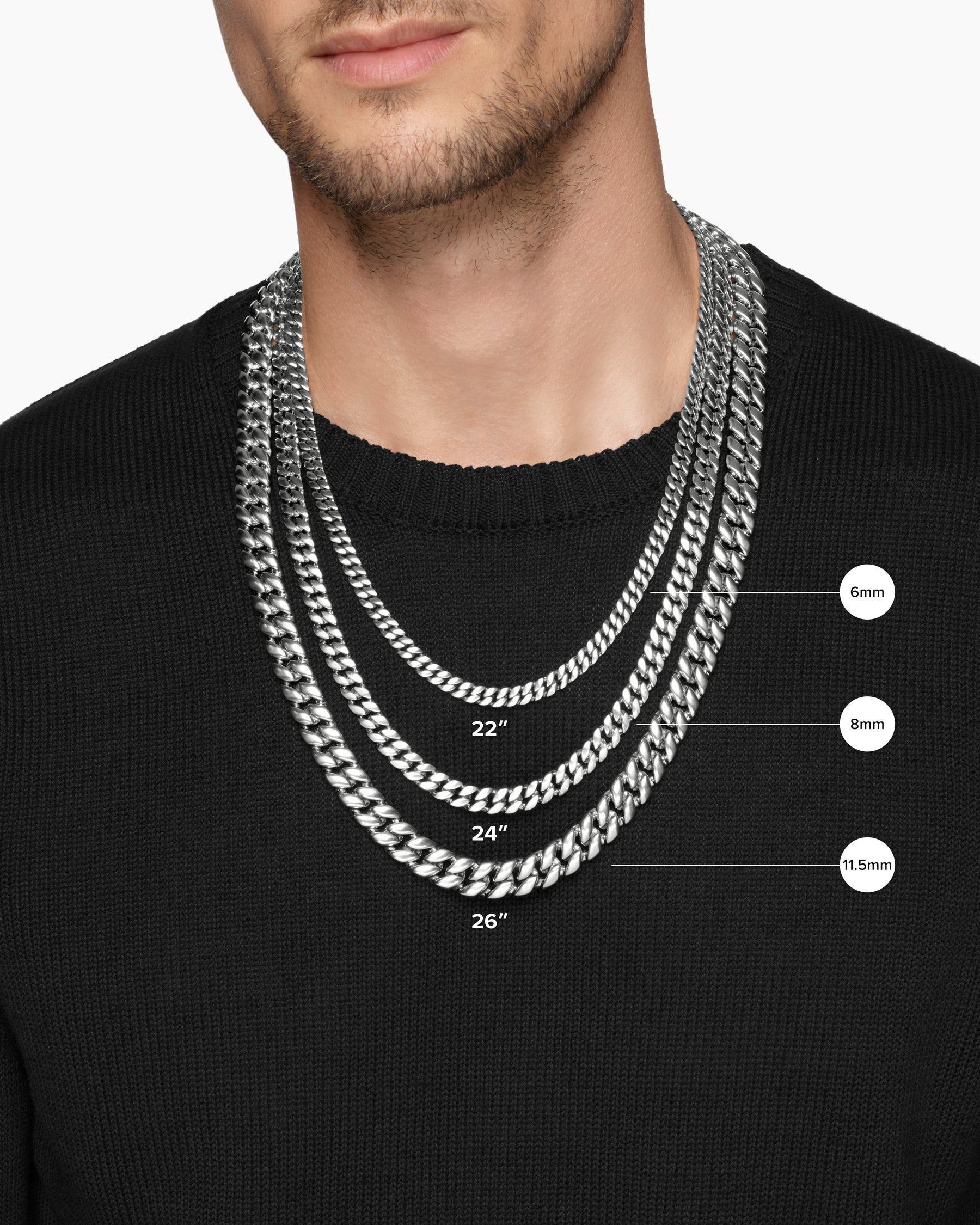 Curb Chain Necklace in Sterling Silver, 6mm - Image 6
