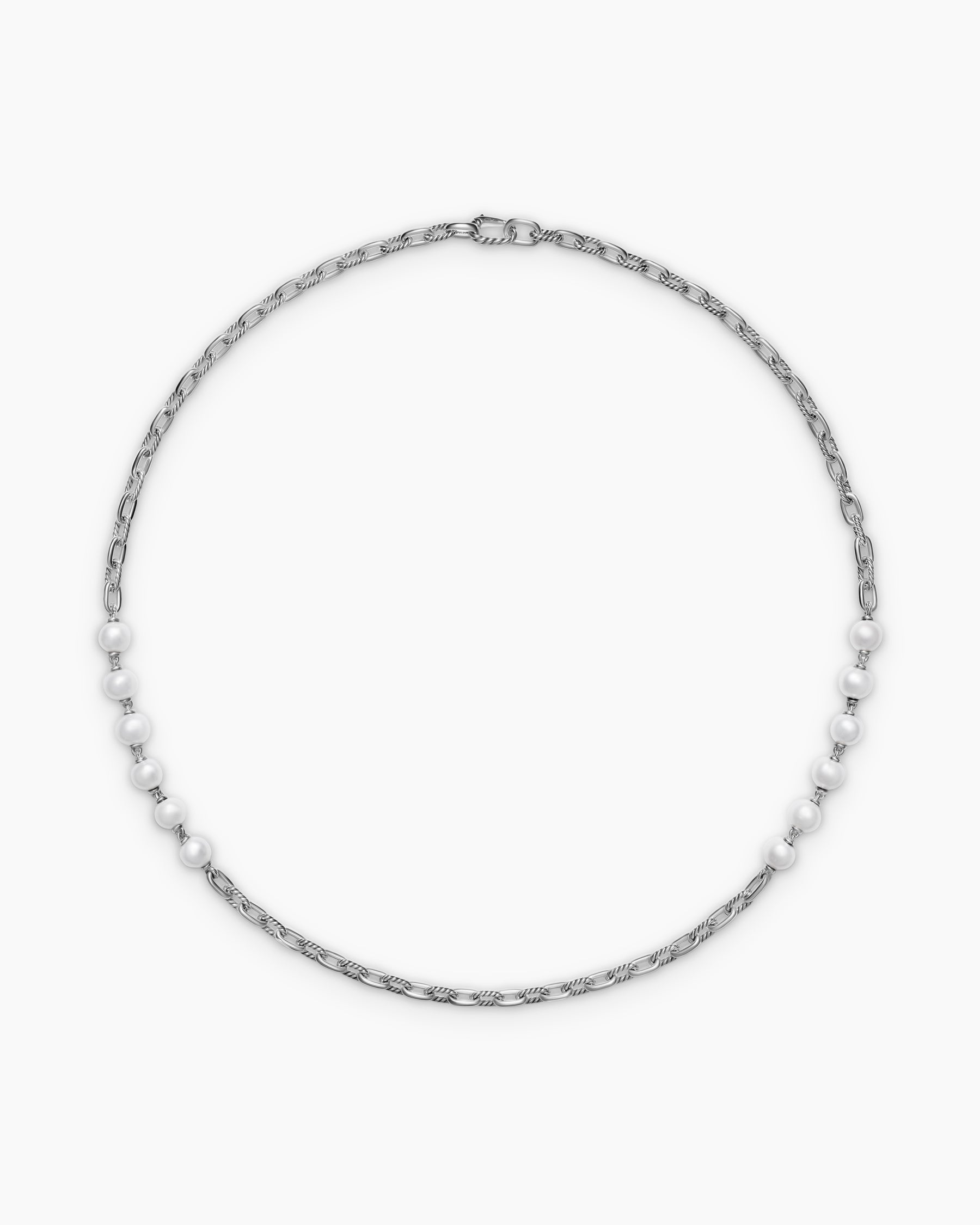 DY Madison Chain Necklace in Sterling Silver with Pearls, 6mm - Image 4