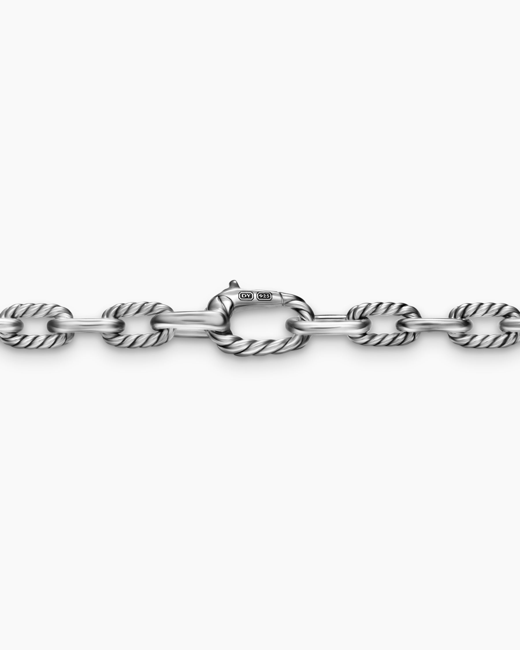DY Madison Chain Necklace in Sterling Silver with Grey Pearls, 6mm - Image 5