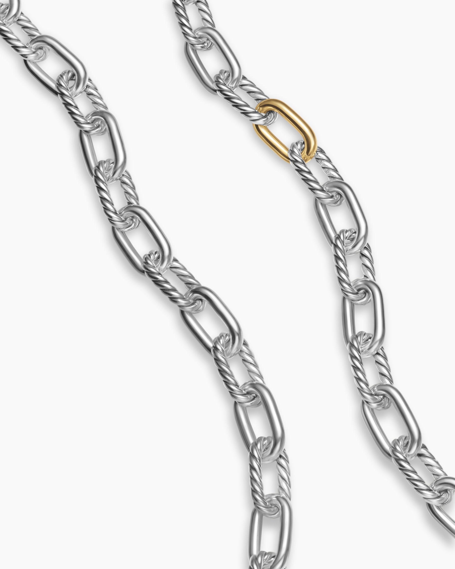 DY Madison Chain Necklace in Sterling Silver with 18K Yellow Gold, 8.5mm - Image 3