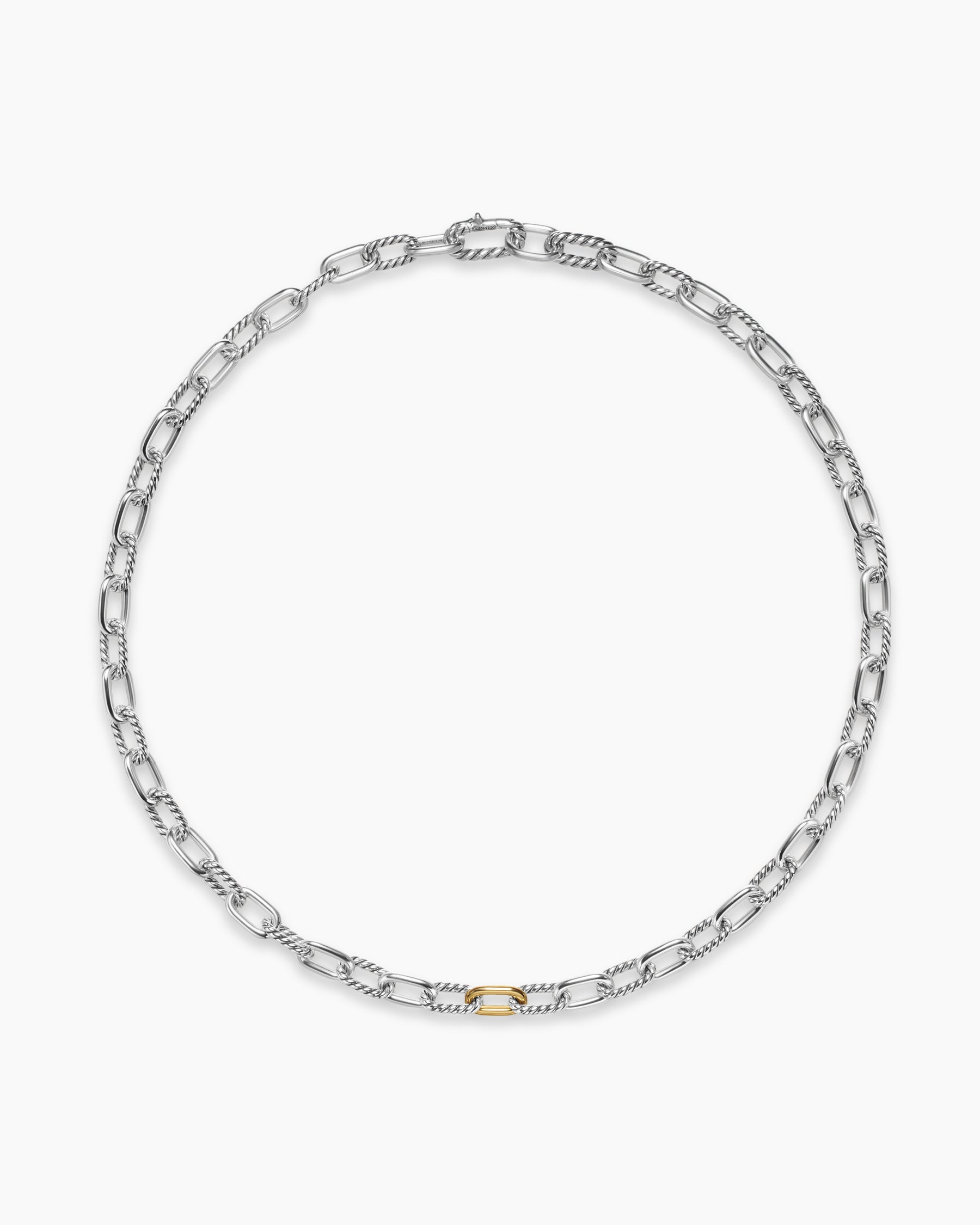 DY Madison Chain Necklace in Sterling Silver with 18K Yellow Gold, 8.5mm - Image 4