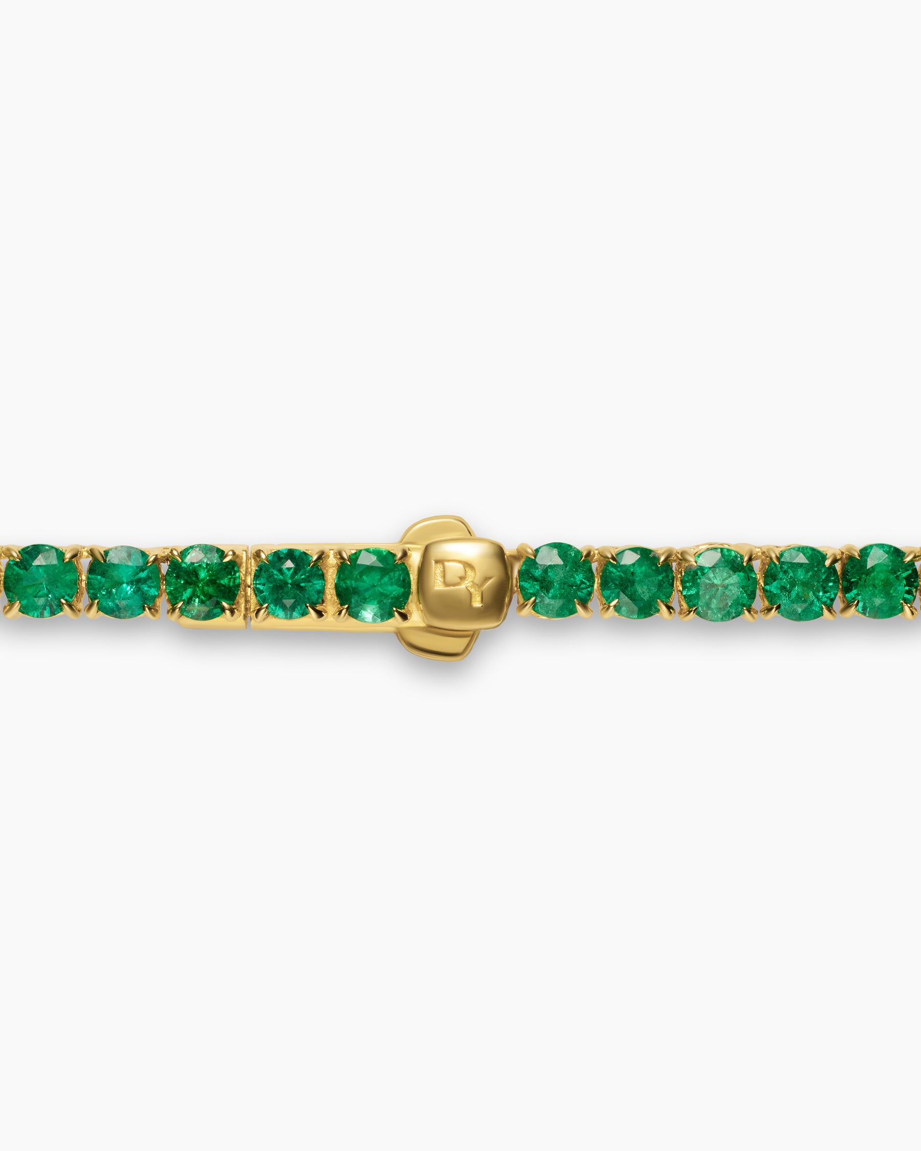 Tennis Necklace in 18K Yellow Gold with Emeralds, 3mm - Image 4