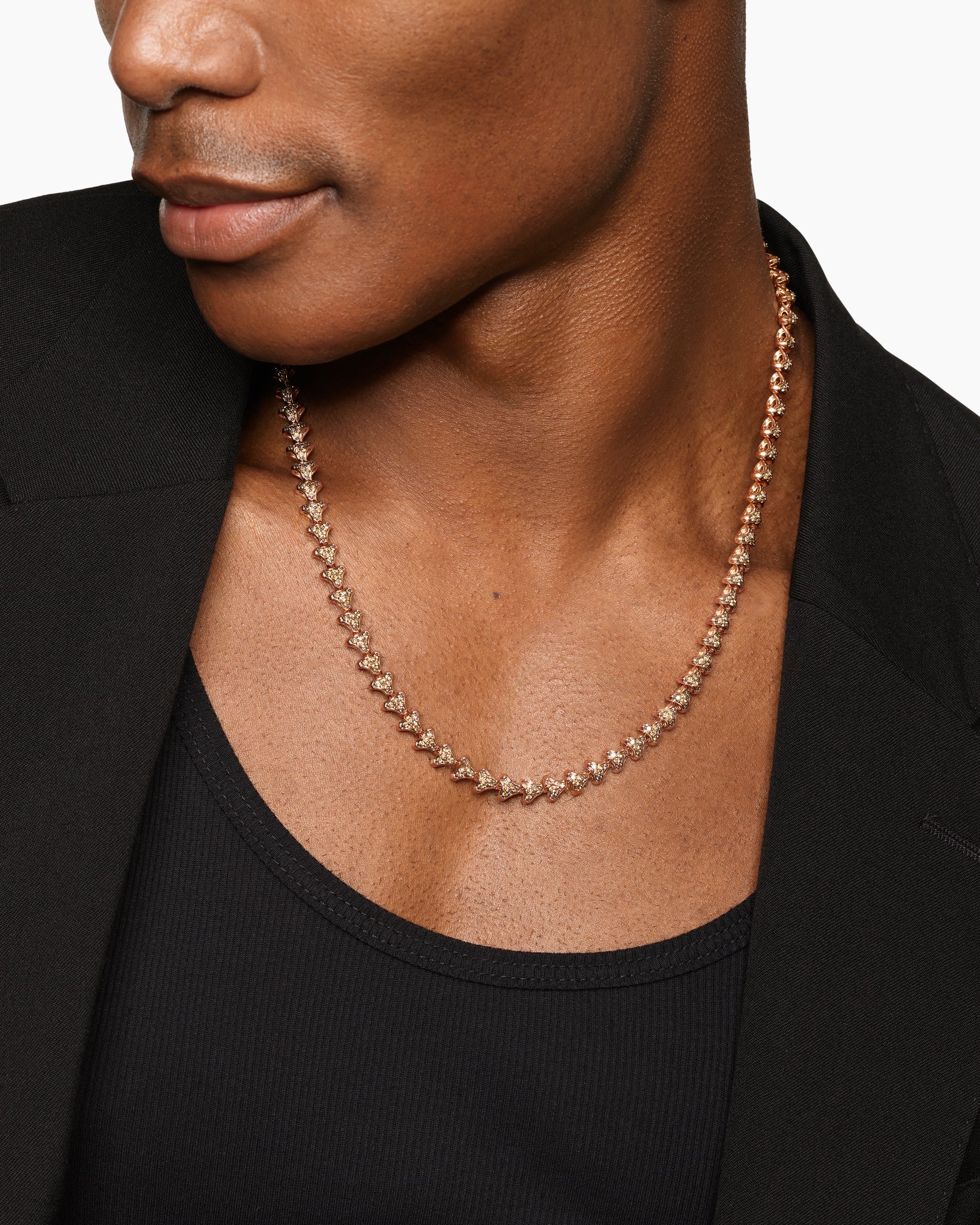 Armory Necklace in 18K Rose Gold with Cognac Diamonds, 7.5mm - Image 2