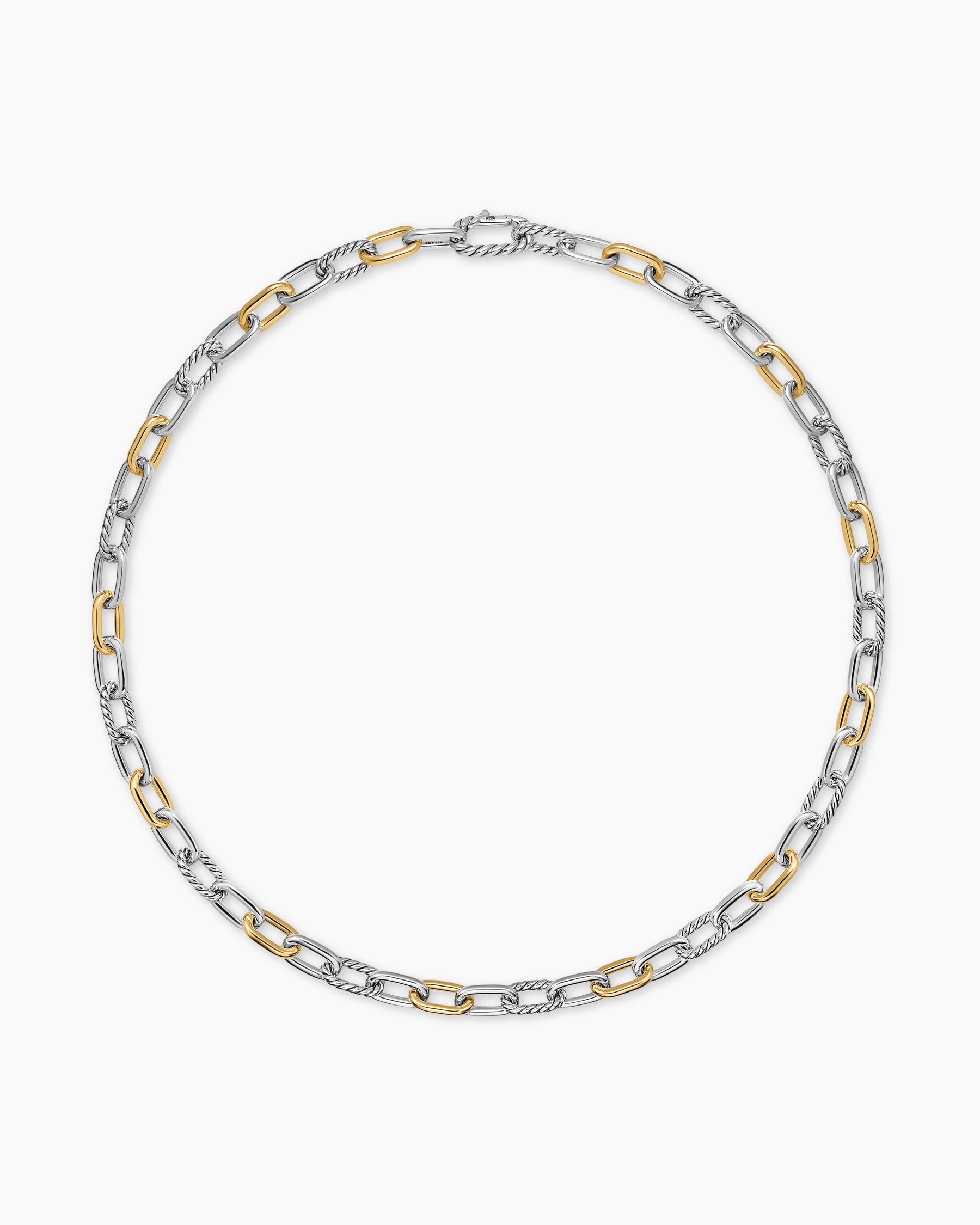DY Madison Chain Necklace in Sterling Silver with 18K Yellow Gold, 8.5mm - Image 3