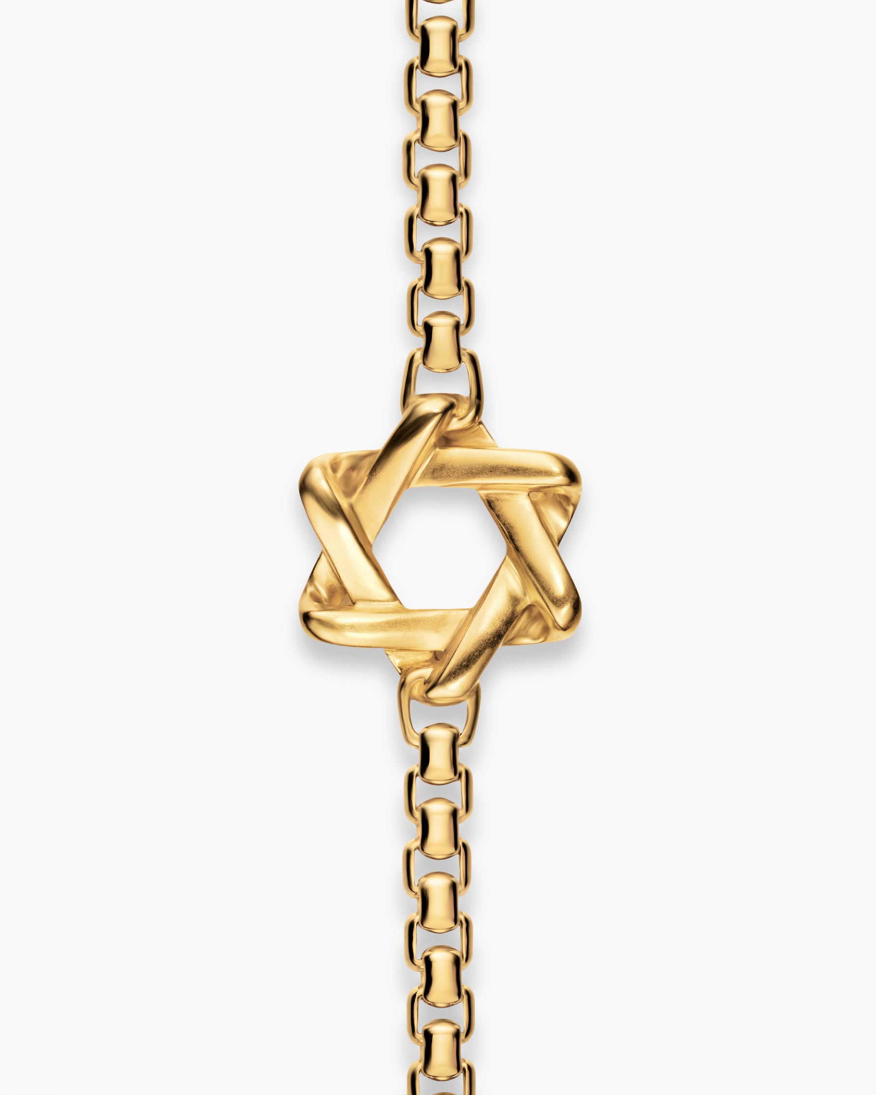 Star of David Station Necklace in 18K Yellow Gold, 3.4mm - Image 4