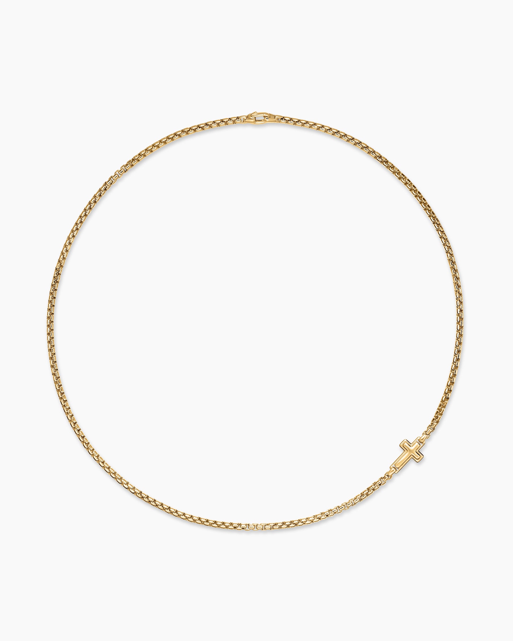 Cross Station Necklace in 18K Yellow Gold, 3.4mm - Image 3