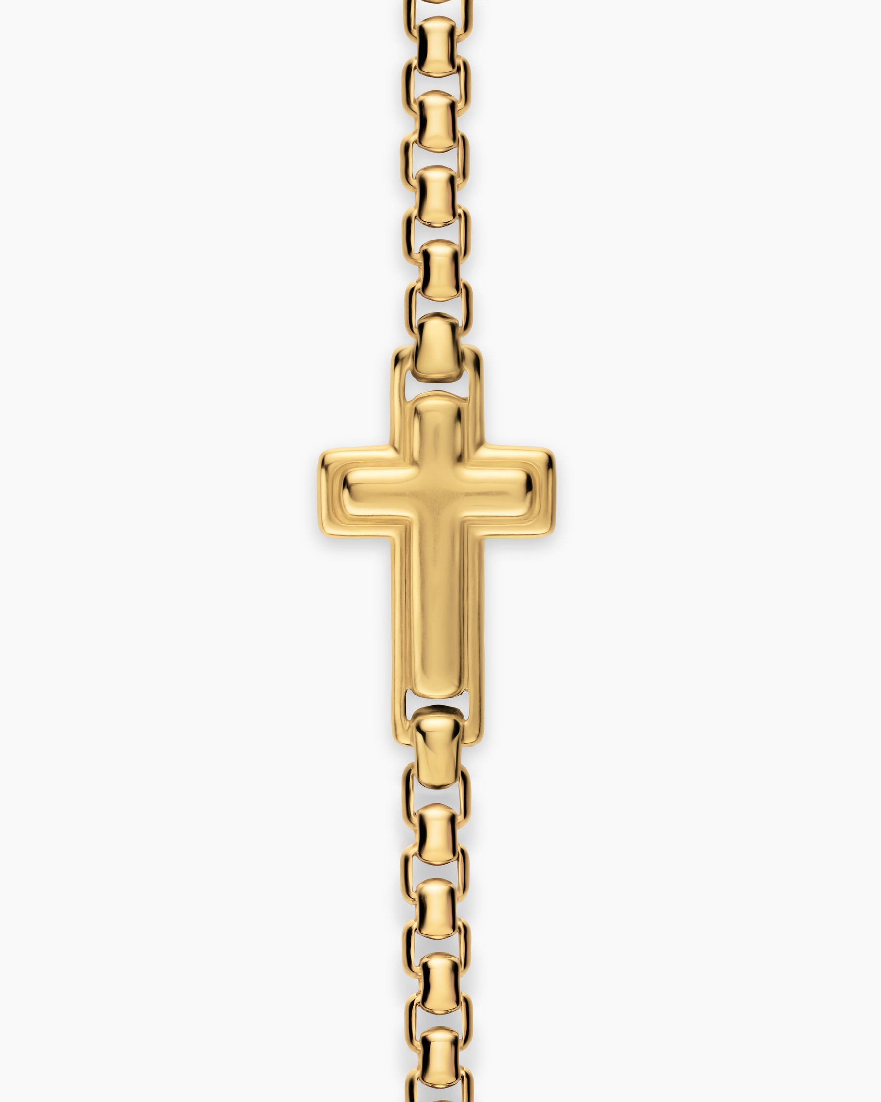 Cross Station Necklace in 18K Yellow Gold, 3.4mm - Image 4