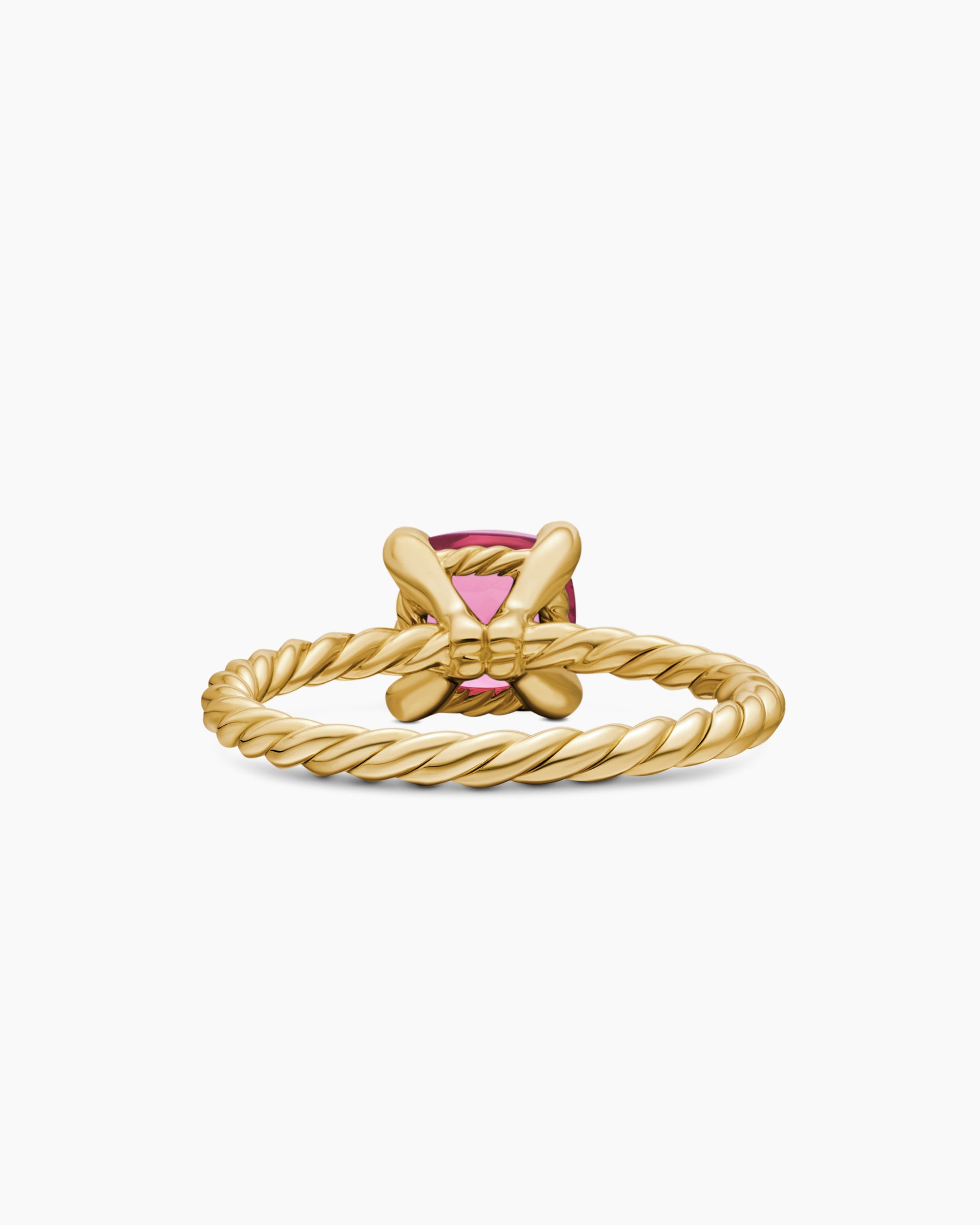Chatelaine Ring in 18K Yellow Gold with Pink Tourmaline and Diamonds, 7mm - Image 6
