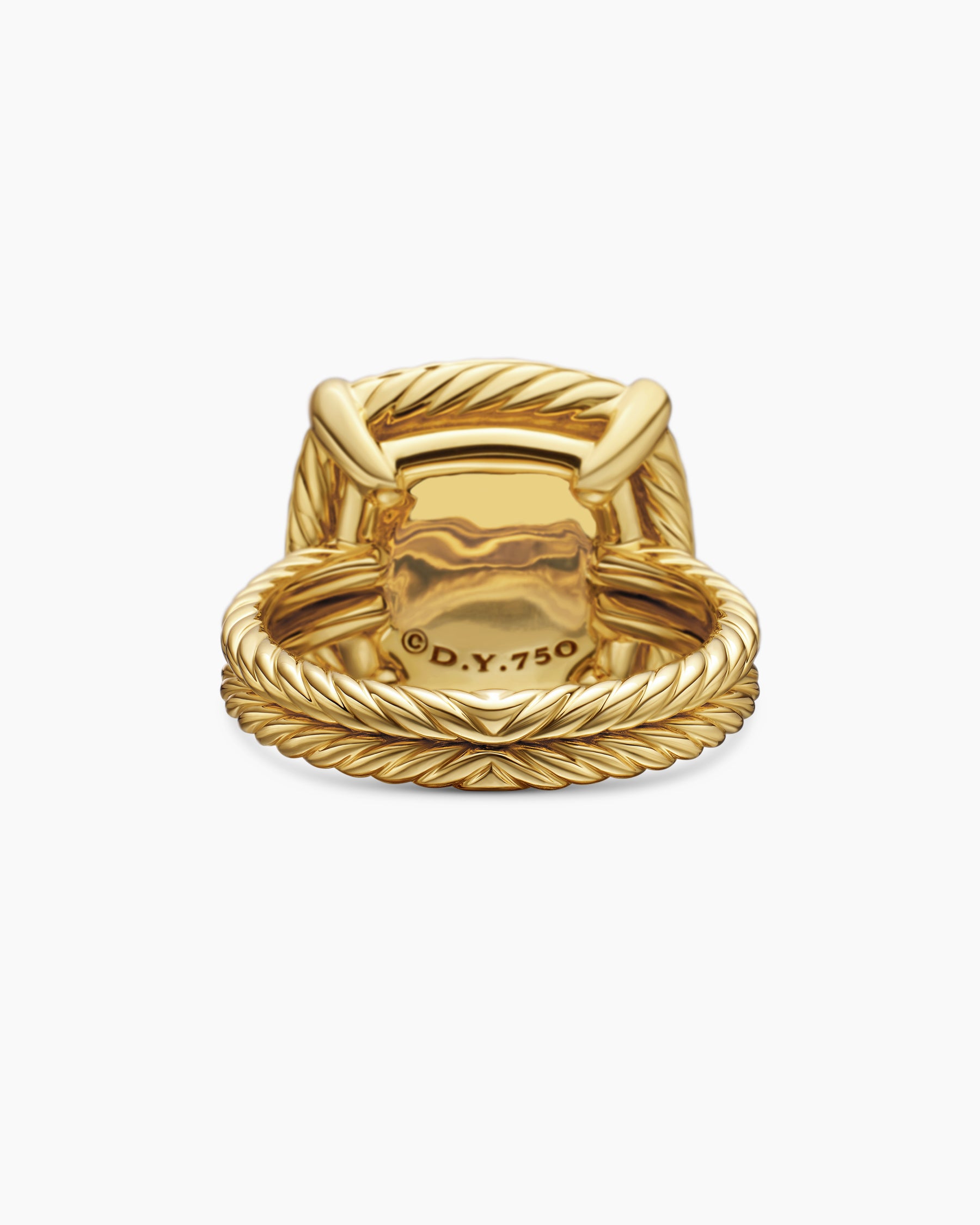 Chatelaine Pavé Bezel Ring in 18K Yellow Gold with Champagne Citrine and Diamonds, 14mm - Image 6