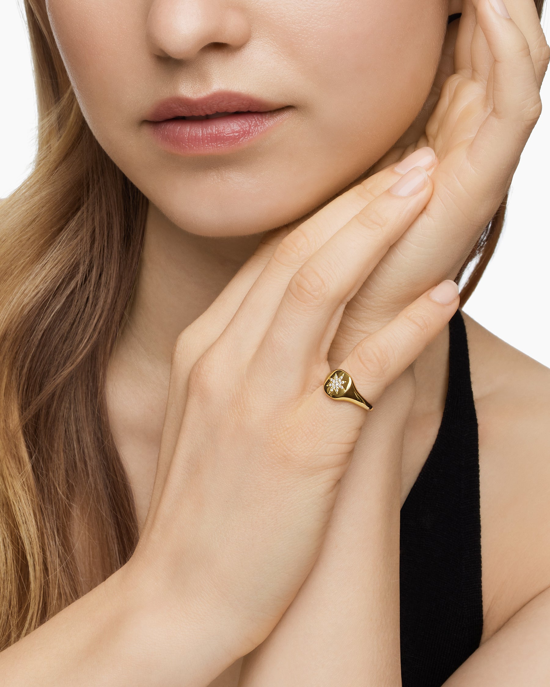 Cable Collectibles Compass Pinky Ring in 18K Yellow Gold with Diamonds, 9.7mm - Image 7