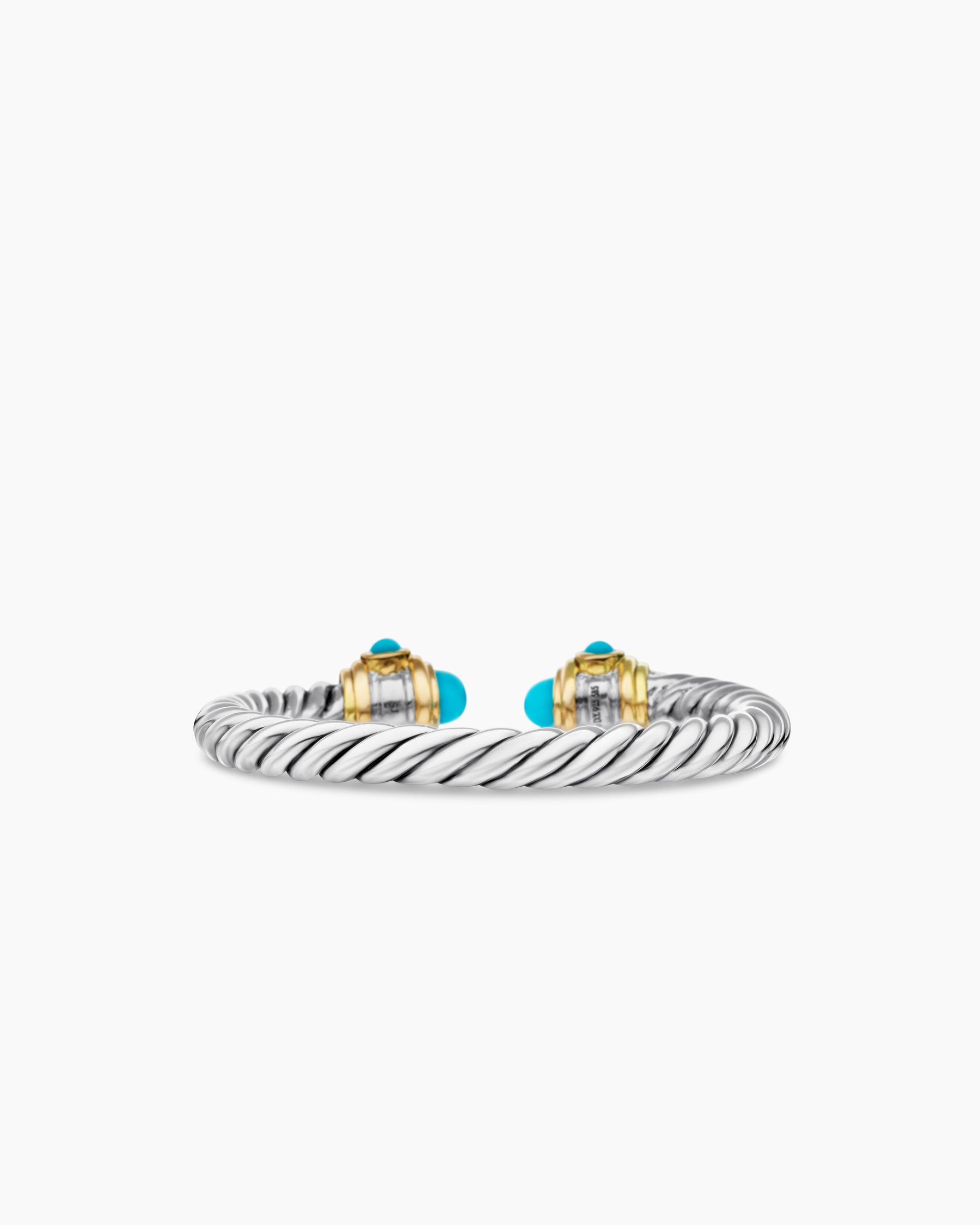 Renaissance Ring in Sterling Silver with 14K Yellow Gold, Turquoise and Diamonds, 2.3mm - Image 6