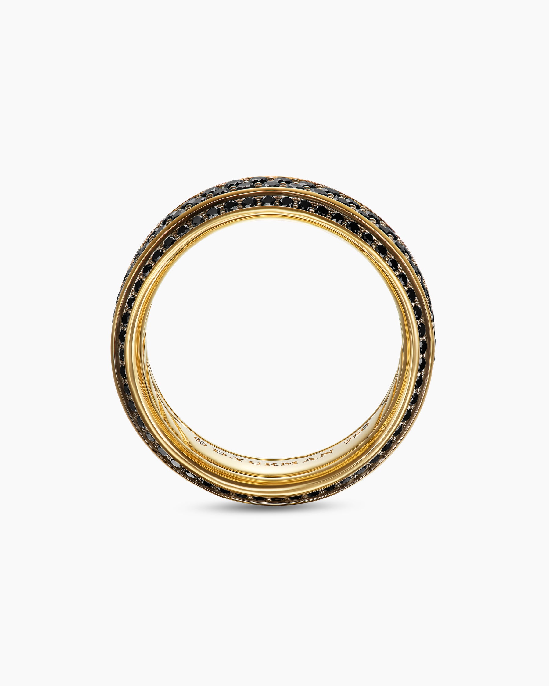 Streamline Beveled Band Ring in 18K Yellow Gold with Black Diamonds, 8.5mm - Image 5