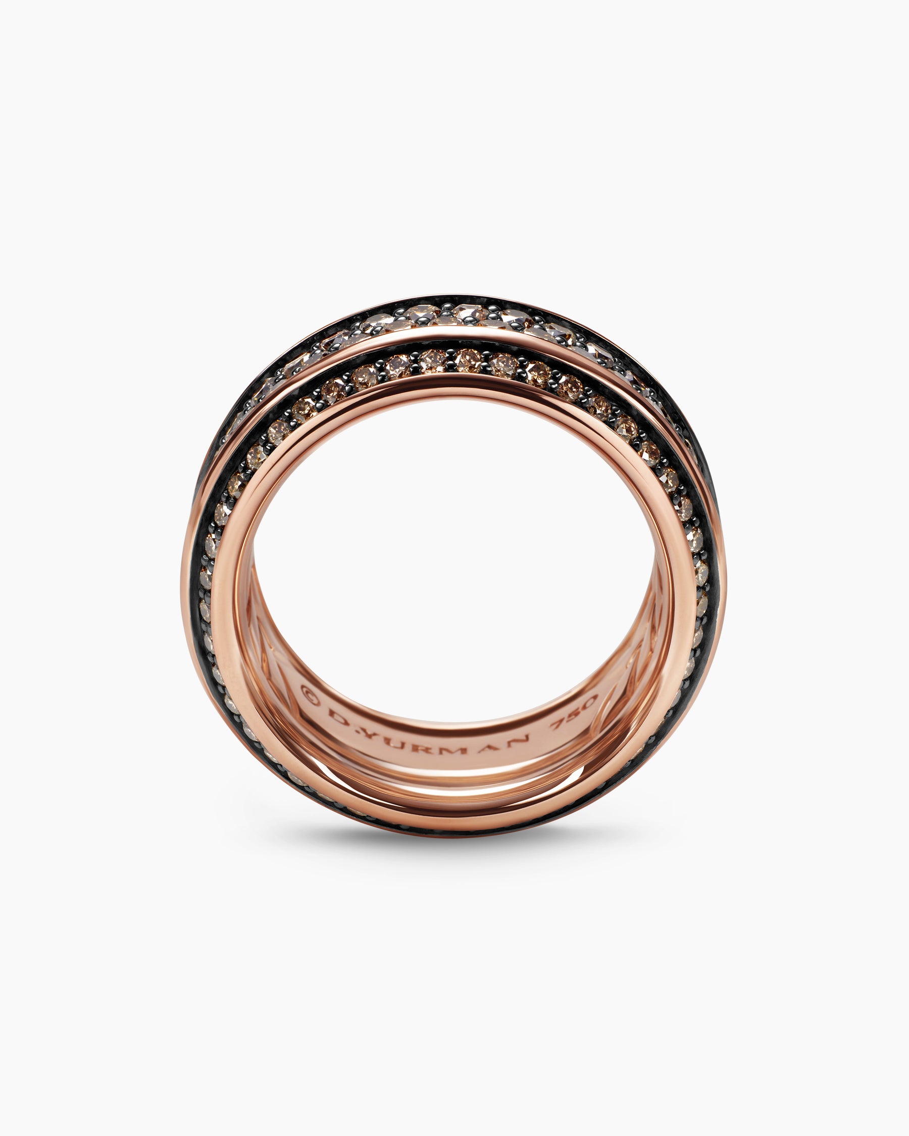 Streamline Beveled Band Ring in 18K Rose Gold with Cognac Diamonds, 8.5mm - Image 5
