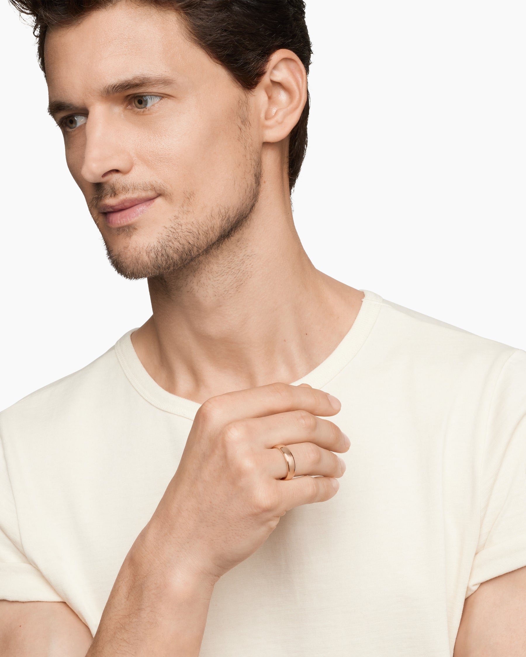 Alternative view of DY Classic Band Ring in 18K Rose Gold, 6mm