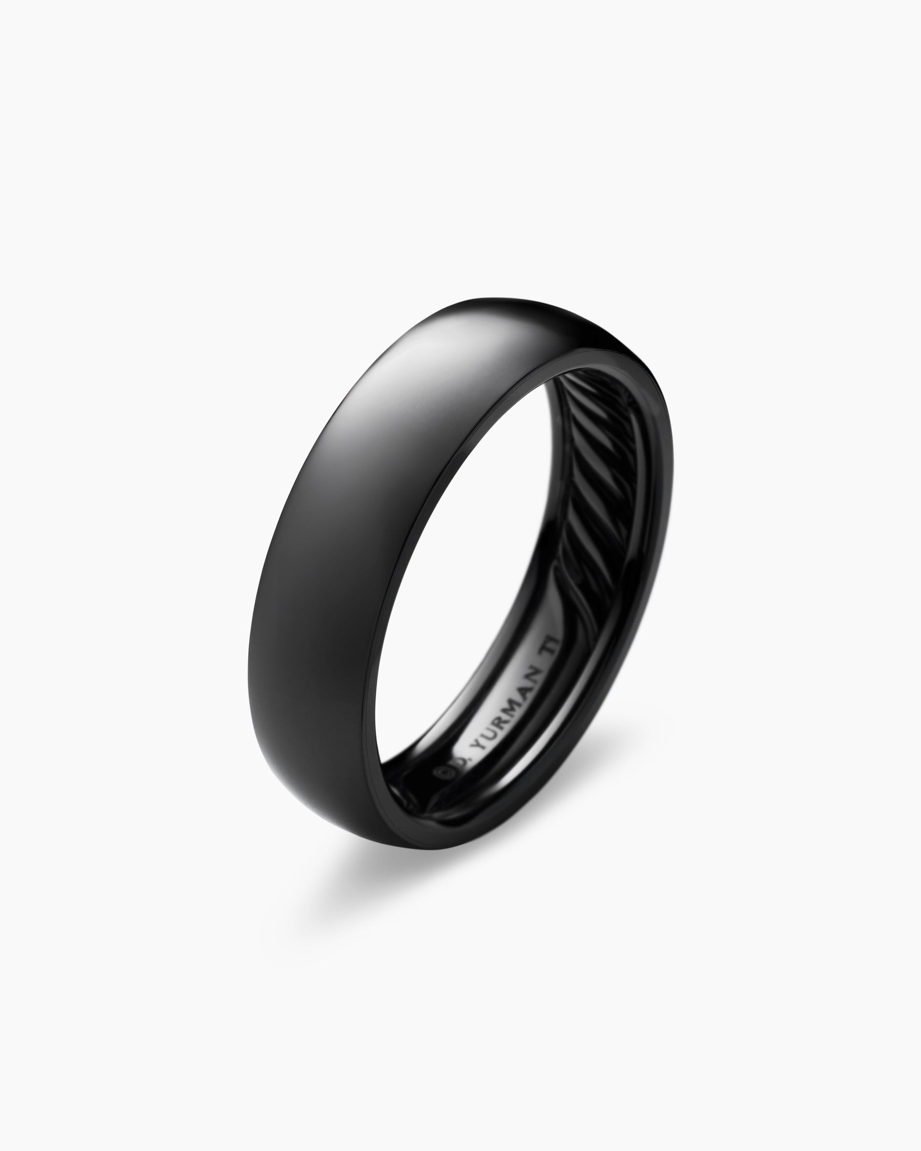 DY Classic Band Ring in Black Titanium, 6mm - Image 3