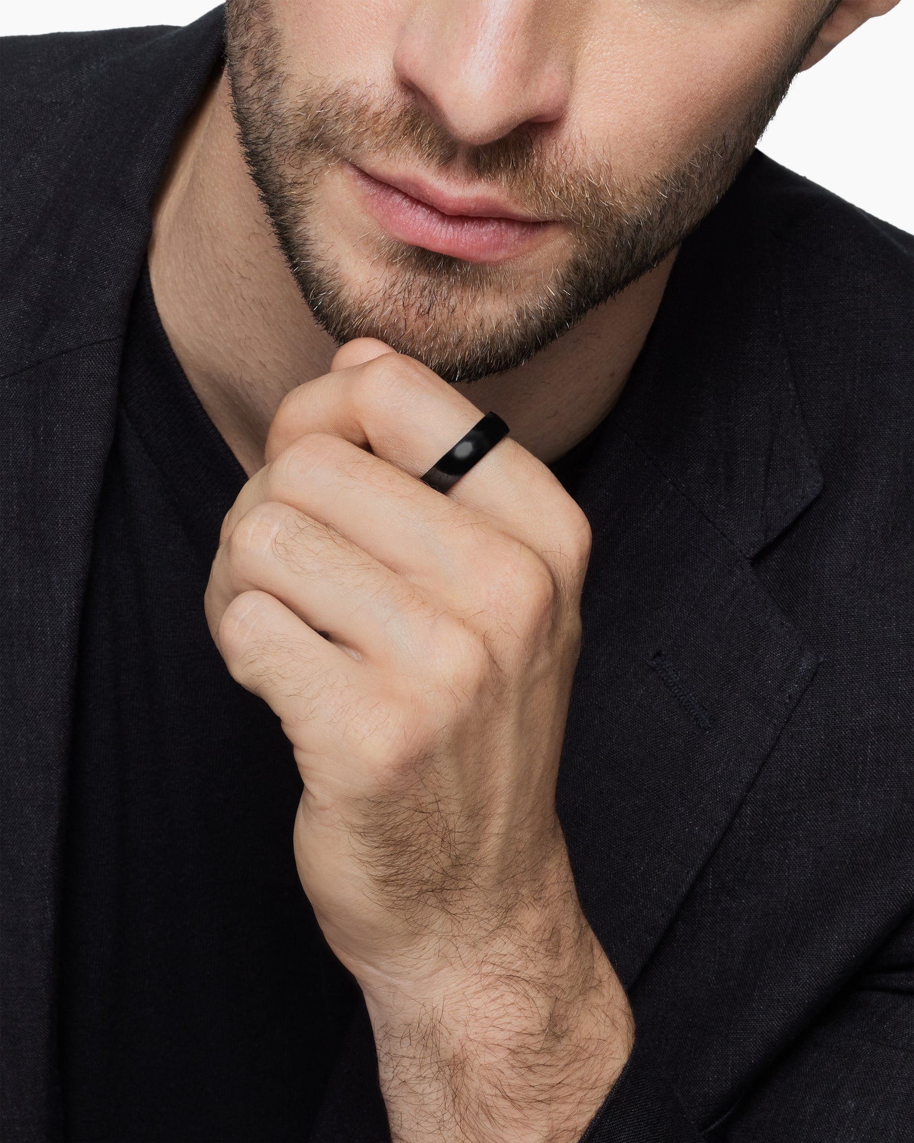 DY Classic Band Ring in Black Titanium, 6mm - Image 7