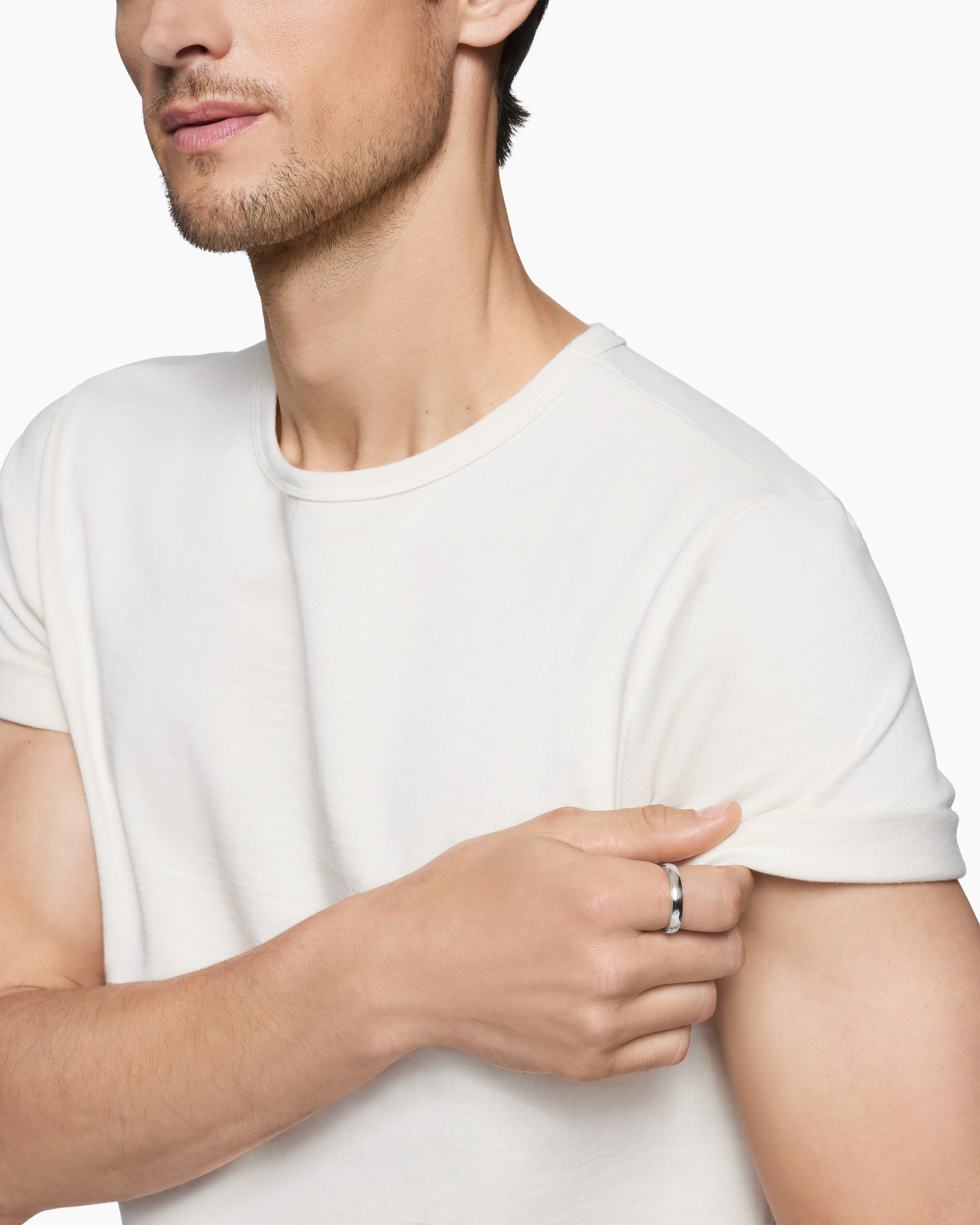 Alternative view of Streamline Band Ring in 18K White Gold, 4mm