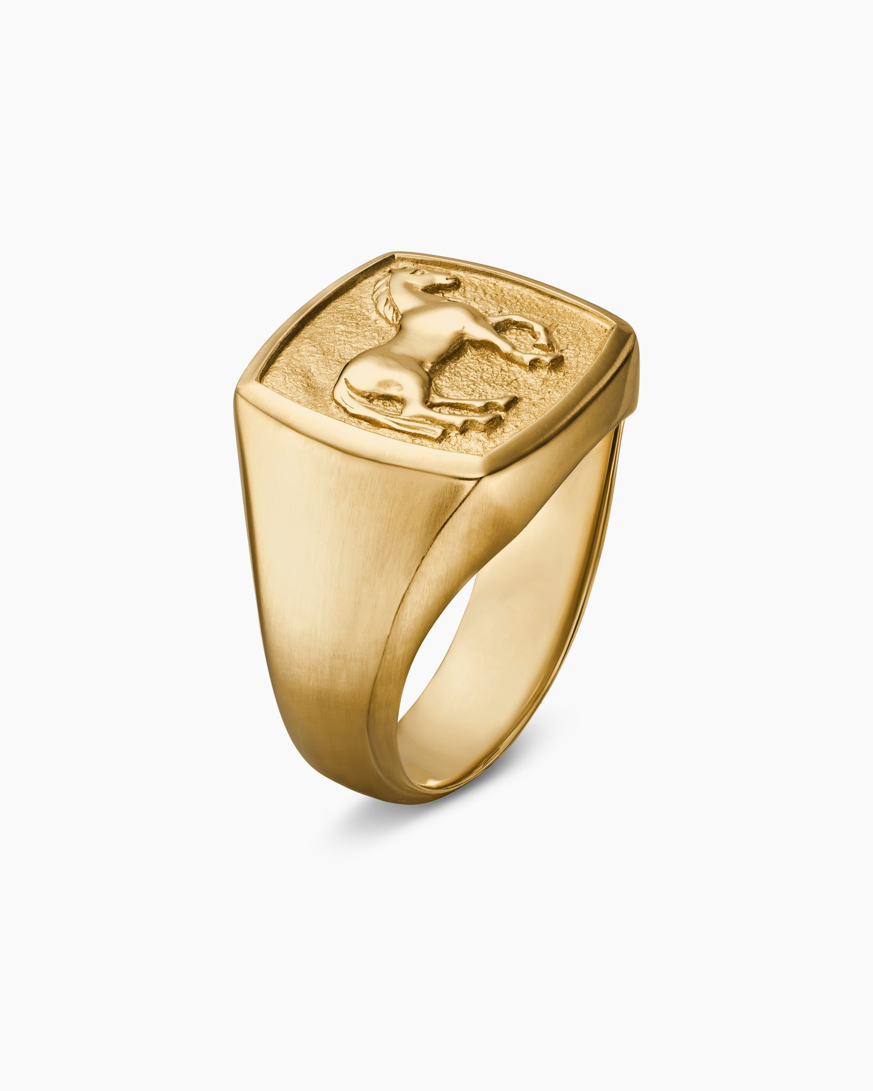 Petrvs Horse Pinky Ring in 18K Yellow Gold, 14.8mm - Image 3