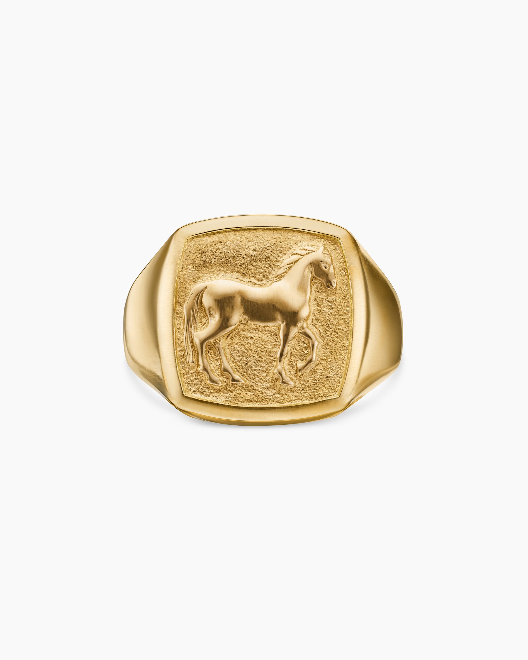 Petrvs Horse Pinky Ring in 18K Yellow Gold, 14.8mm - Image 4