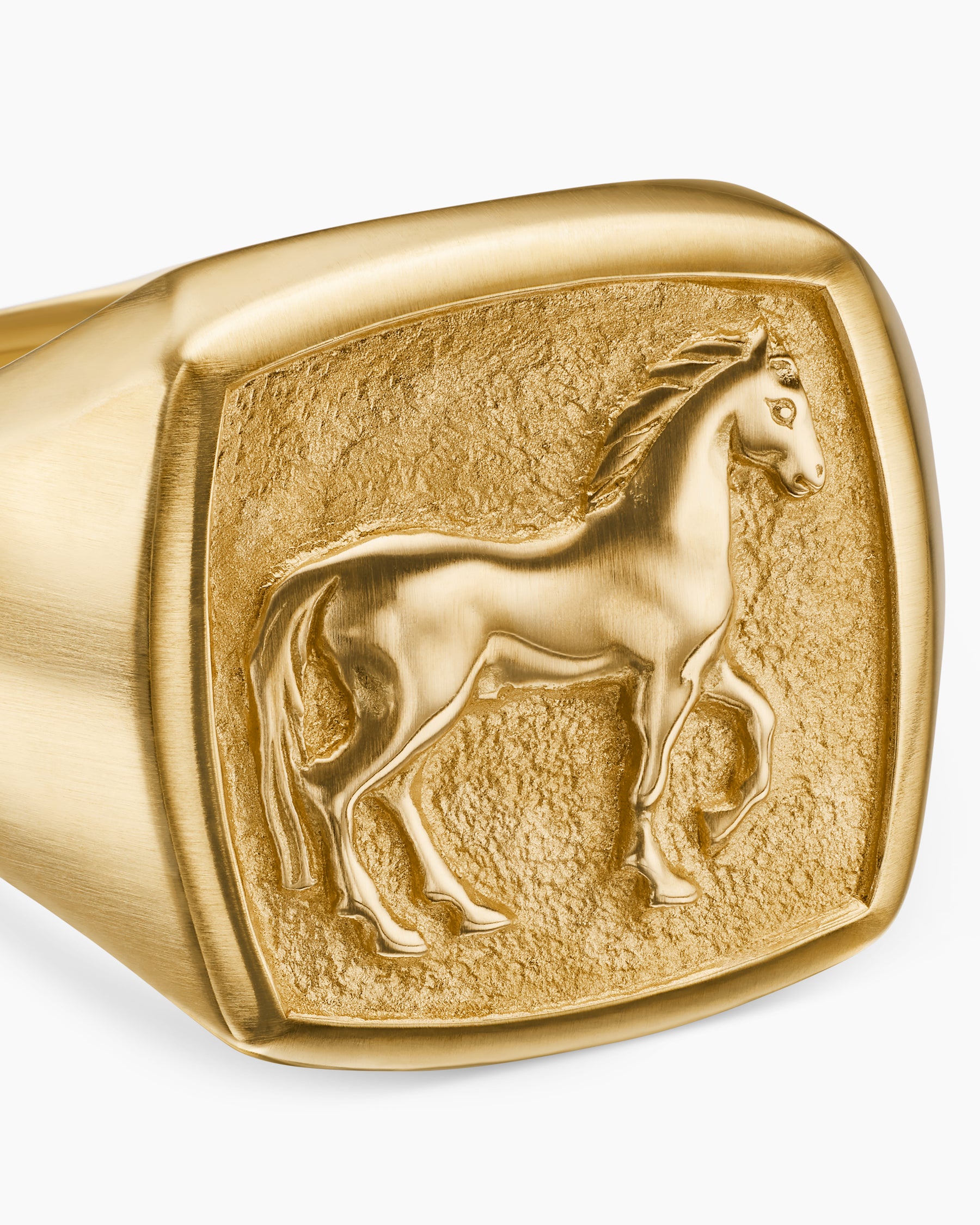 Petrvs Horse Pinky Ring in 18K Yellow Gold, 14.8mm - Image 5