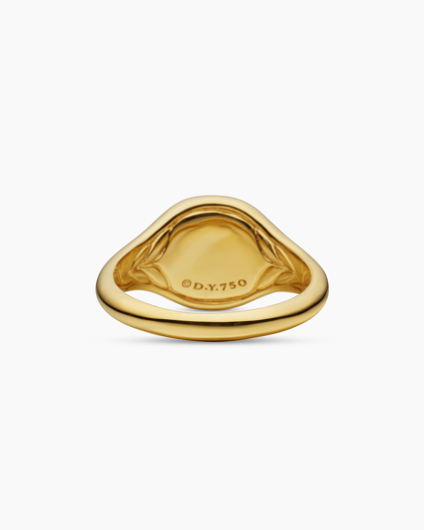 DY Initial Pinky Ring in 18K Yellow Gold with Diamond D, 9.8mm - Image 6