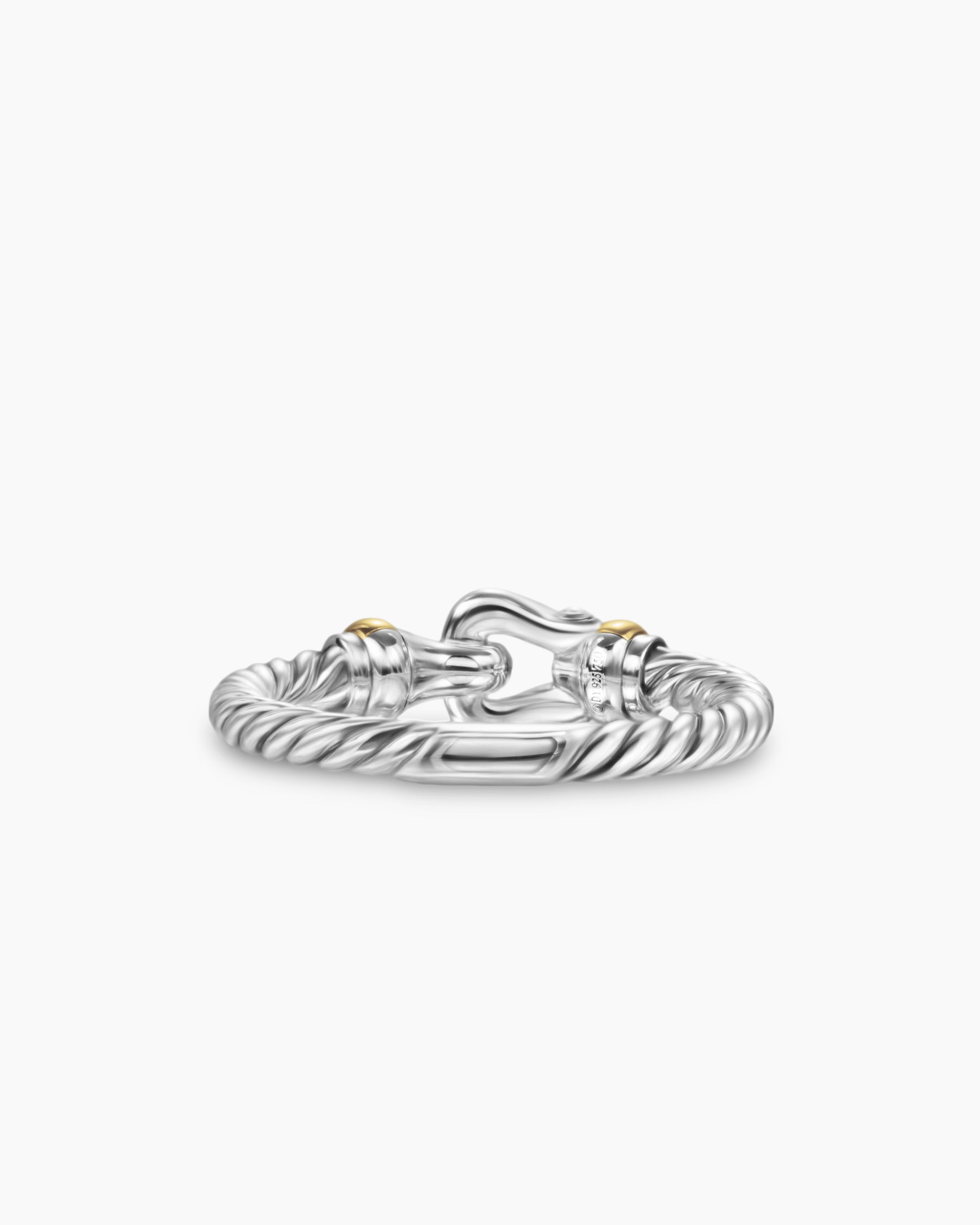 Petite Buckle Ring in Sterling Silver with 18K Yellow Gold and Diamonds, 2mm - Image 6