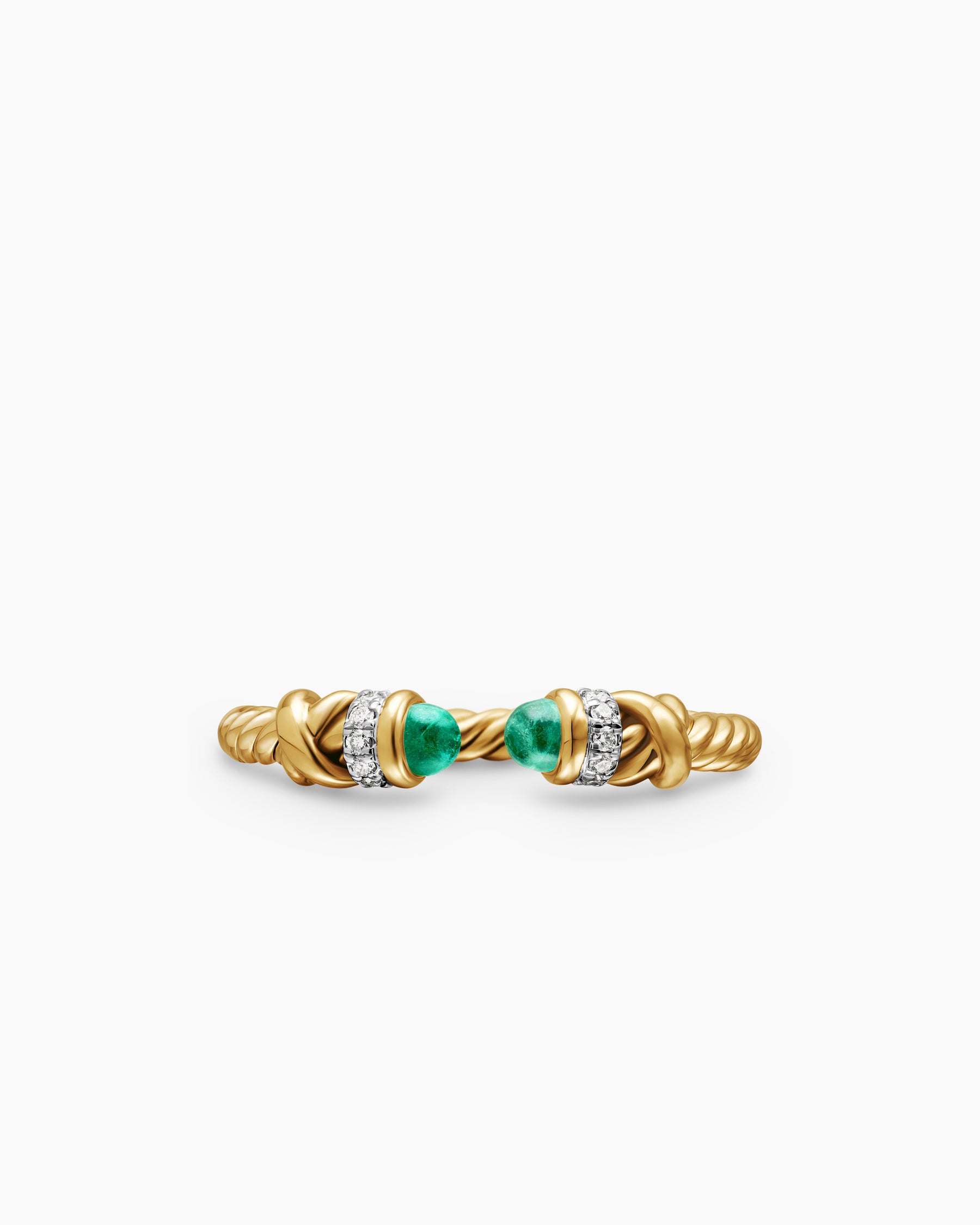 Petite Helena Ring in 18K Yellow Gold with Emeralds and Diamonds, 2.5mm - Image 4